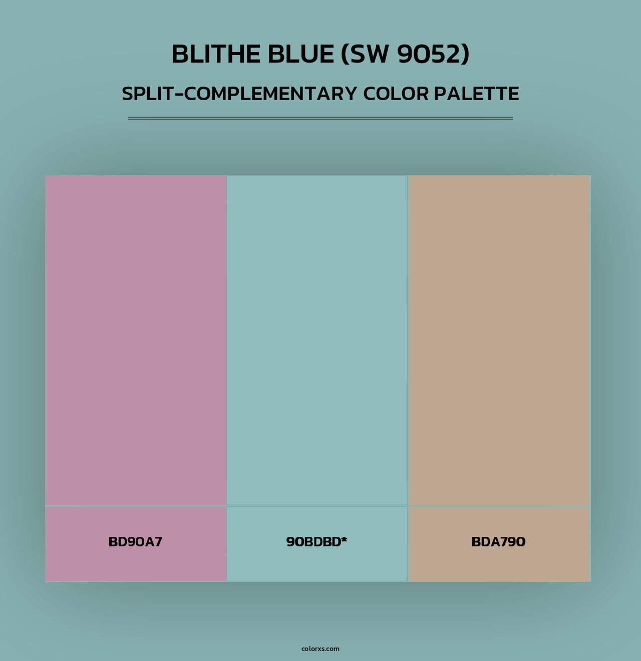 Blithe Blue (SW 9052) - Split-Complementary Color Palette