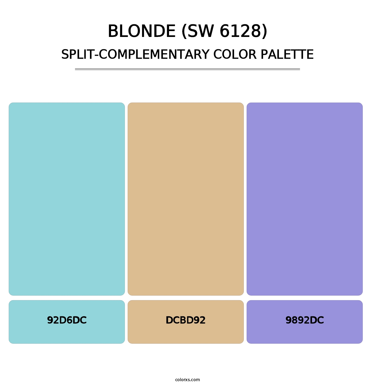 Blonde (SW 6128) - Split-Complementary Color Palette