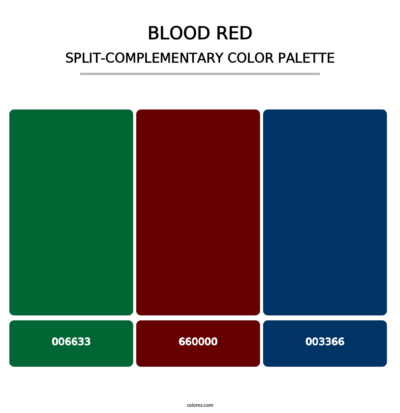 Blood Red - Split-Complementary Color Palette