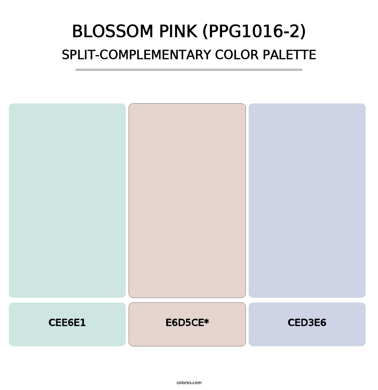 Blossom Pink (PPG1016-2) - Split-Complementary Color Palette