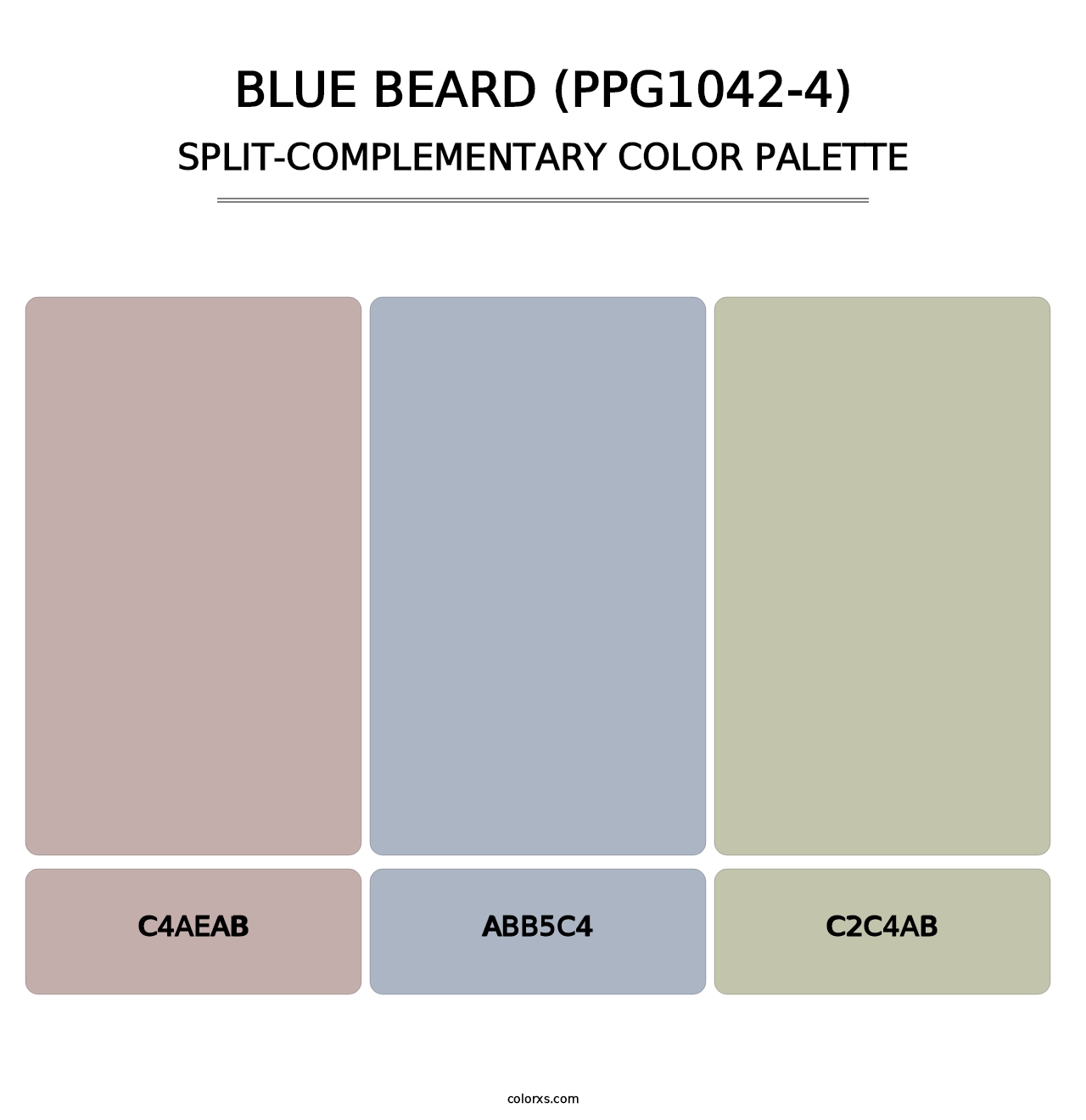 Blue Beard (PPG1042-4) - Split-Complementary Color Palette