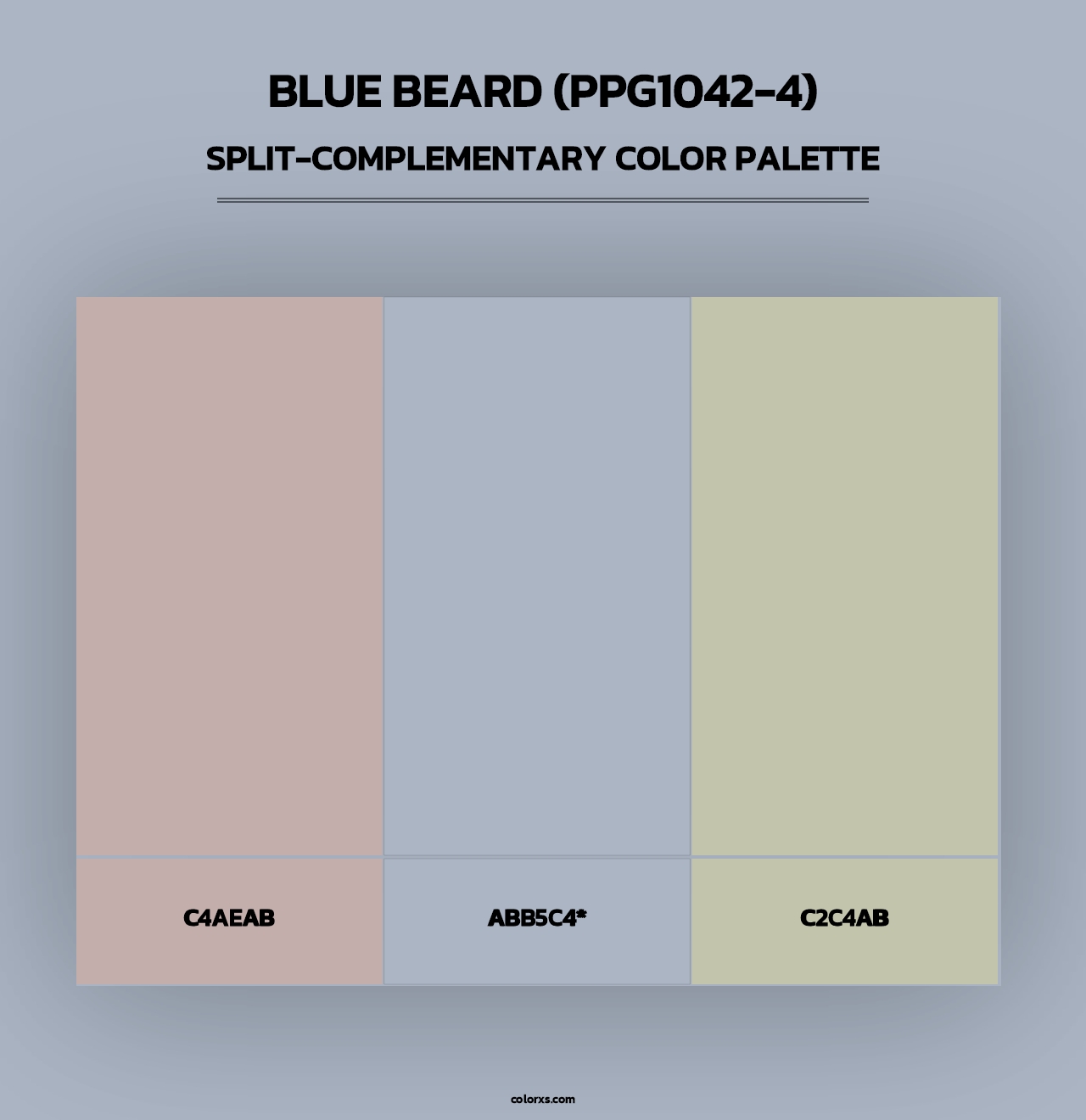 Blue Beard (PPG1042-4) - Split-Complementary Color Palette