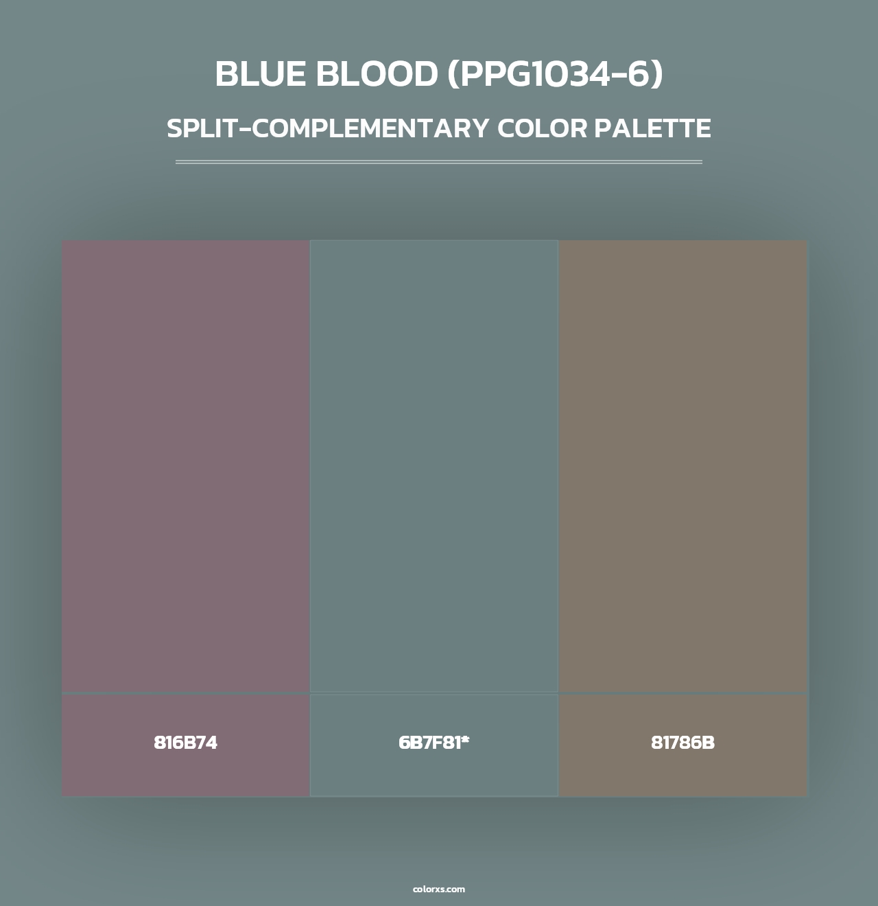 Blue Blood (PPG1034-6) - Split-Complementary Color Palette