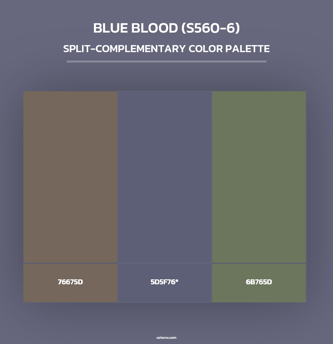 Blue Blood (S560-6) - Split-Complementary Color Palette