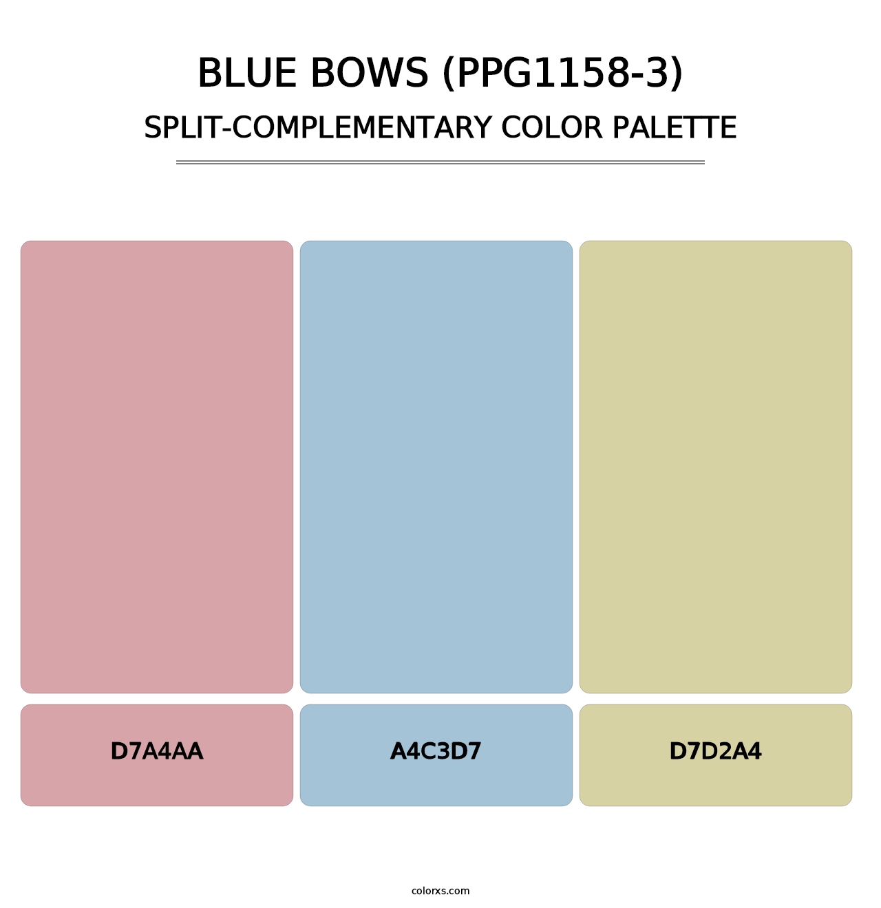 Blue Bows (PPG1158-3) - Split-Complementary Color Palette