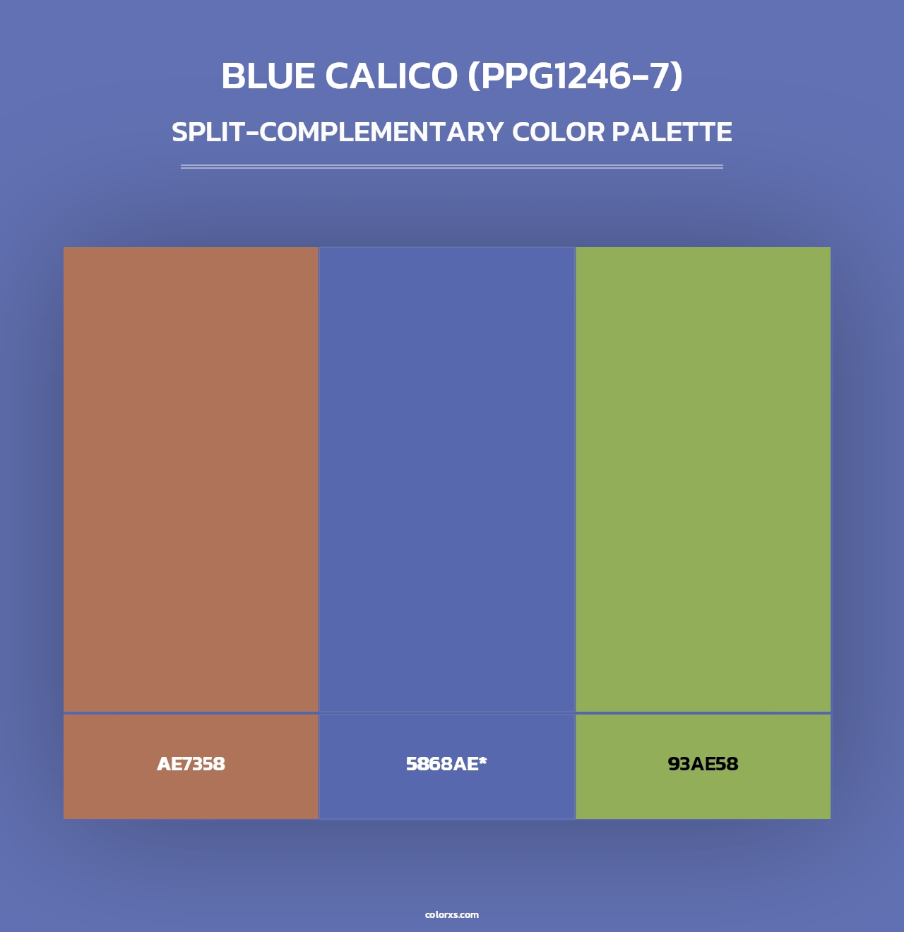 Blue Calico (PPG1246-7) - Split-Complementary Color Palette