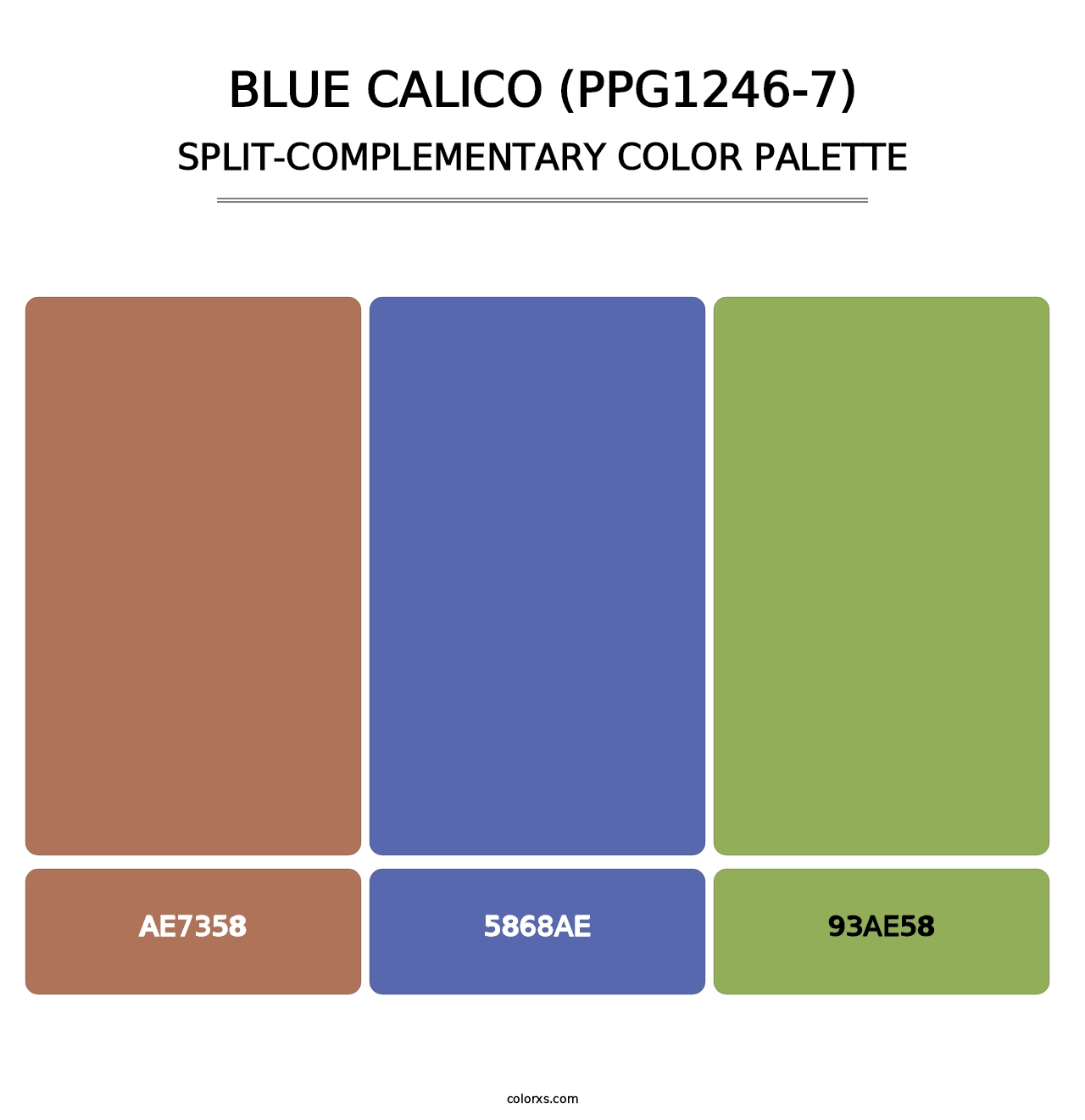 Blue Calico (PPG1246-7) - Split-Complementary Color Palette