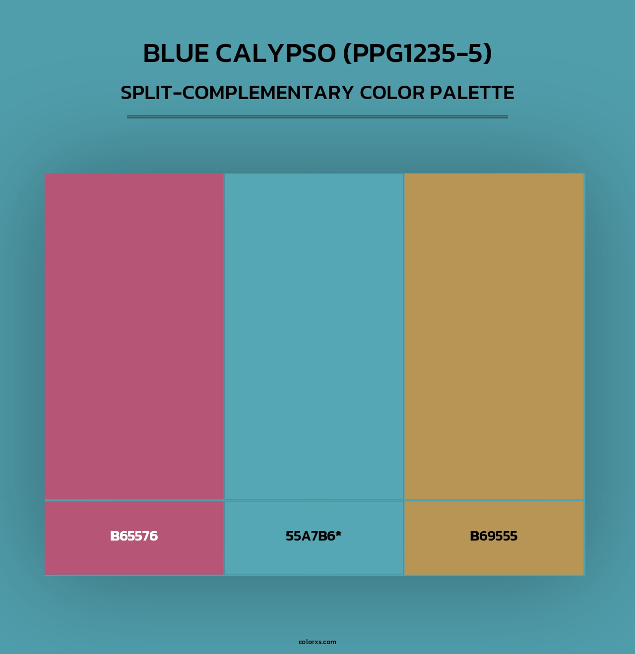 Blue Calypso (PPG1235-5) - Split-Complementary Color Palette