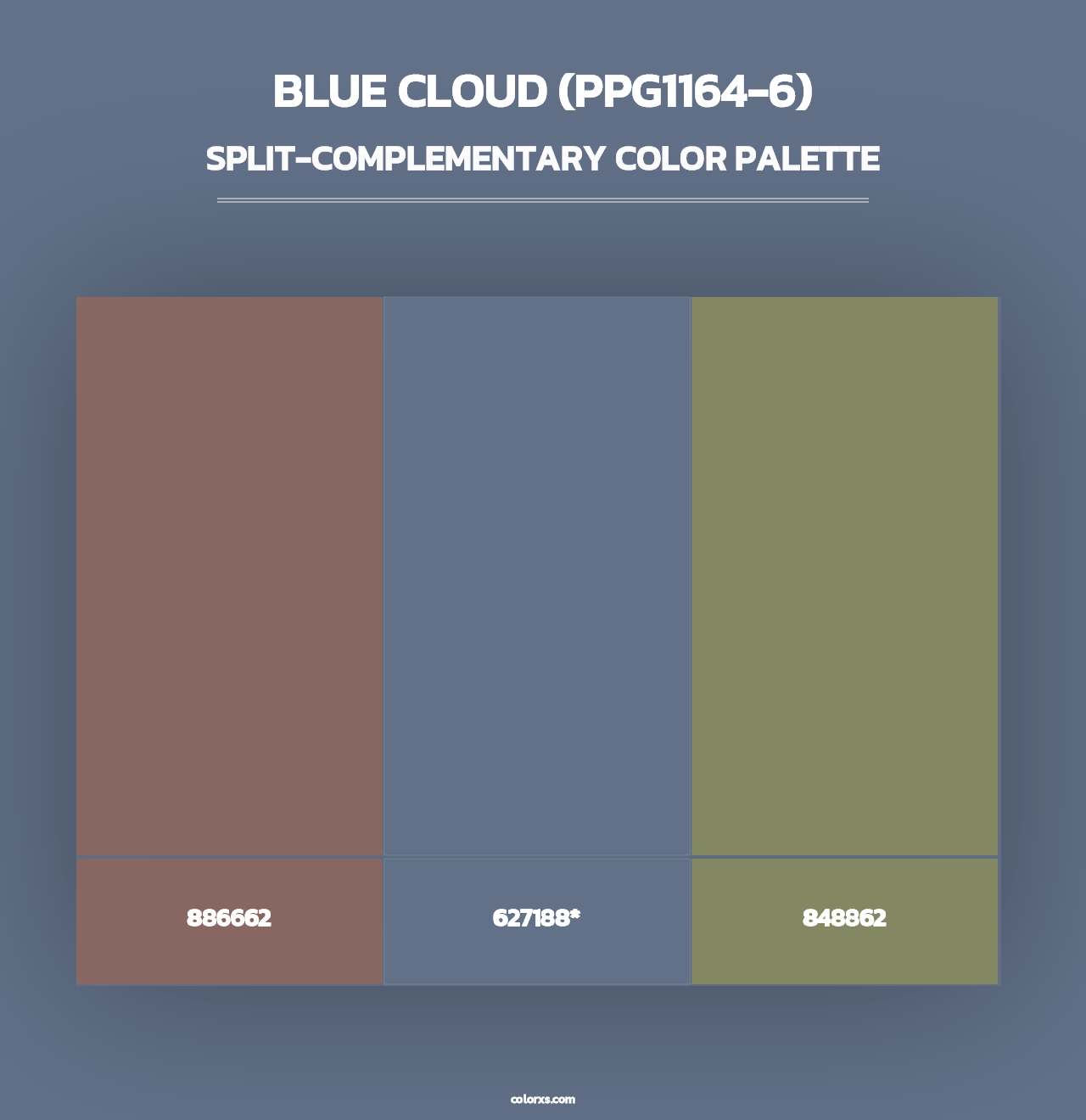 Blue Cloud (PPG1164-6) - Split-Complementary Color Palette