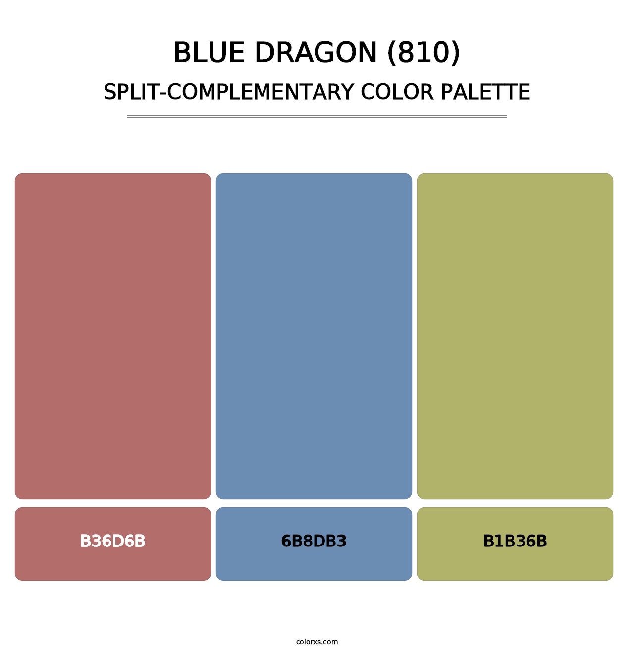 Blue Dragon (810) - Split-Complementary Color Palette