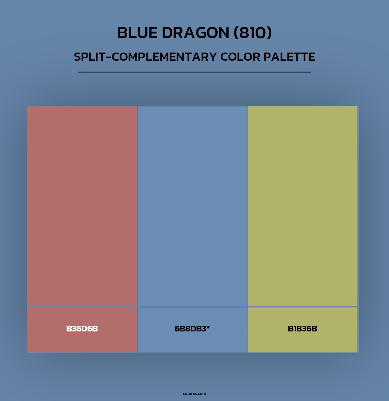 Blue Dragon (810) - Split-Complementary Color Palette