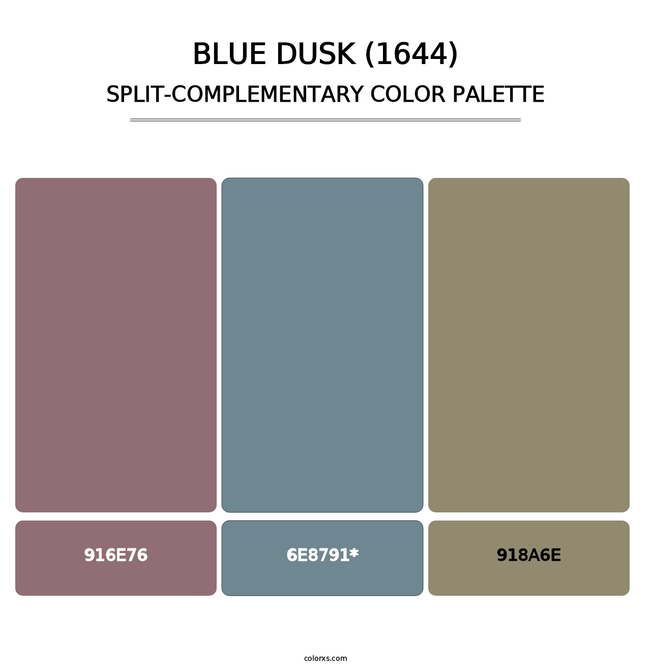Blue Dusk (1644) - Split-Complementary Color Palette
