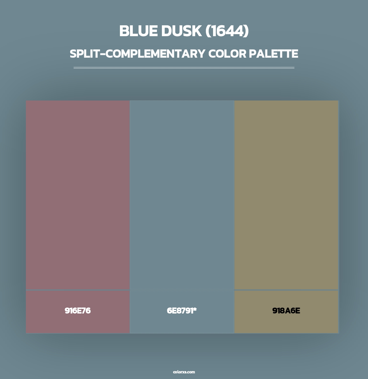 Blue Dusk (1644) - Split-Complementary Color Palette