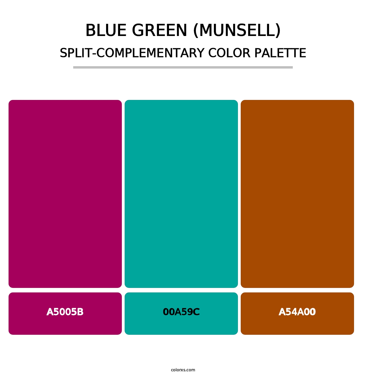 Blue Green (Munsell) - Split-Complementary Color Palette
