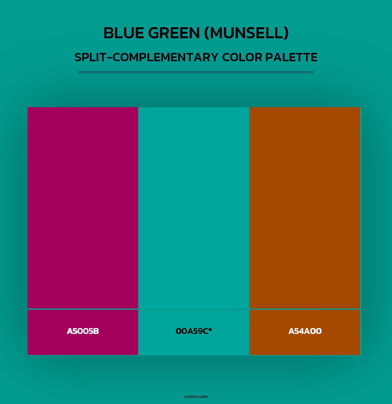 Blue Green (Munsell) - Split-Complementary Color Palette