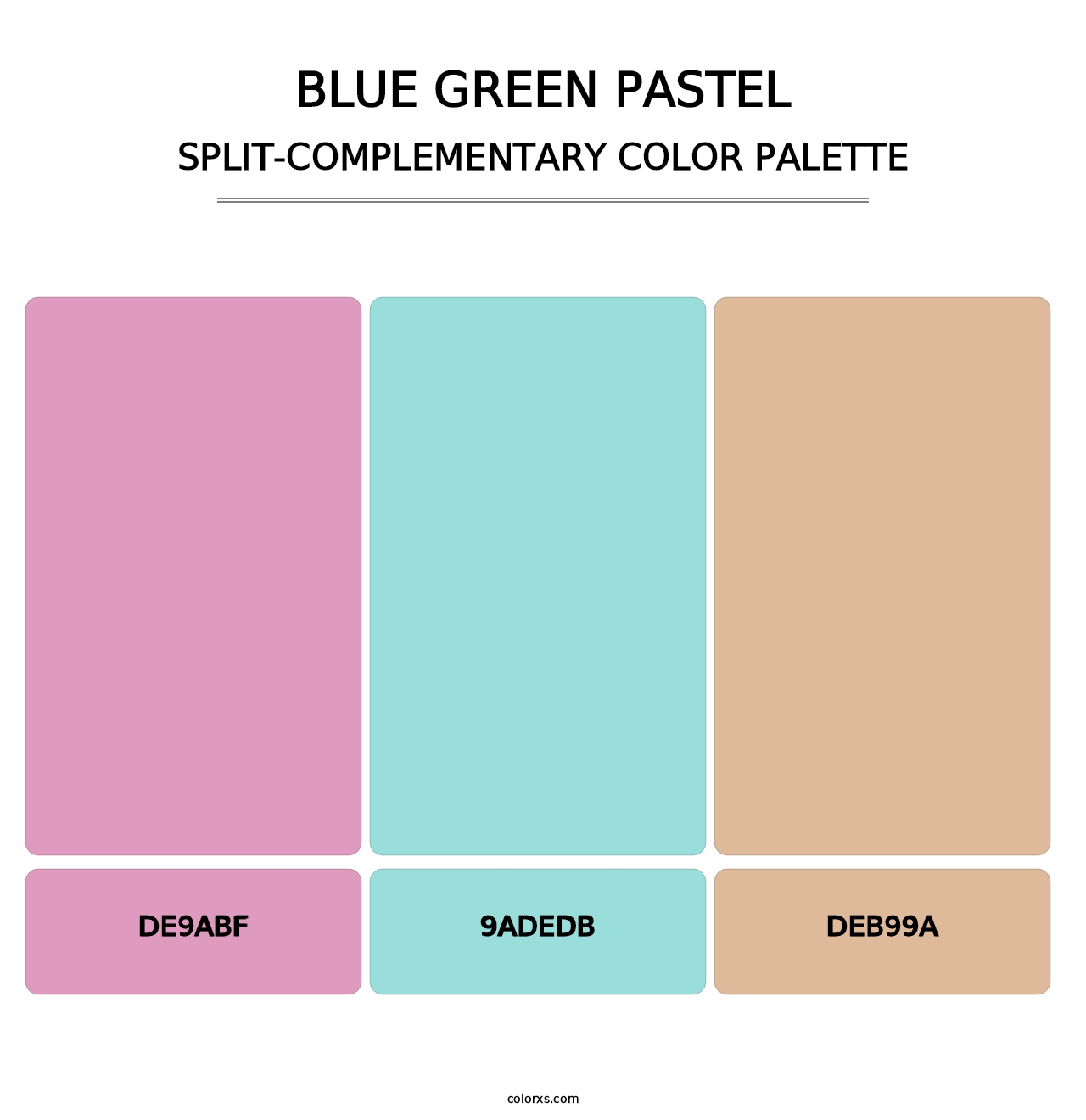 Blue Green Pastel - Split-Complementary Color Palette