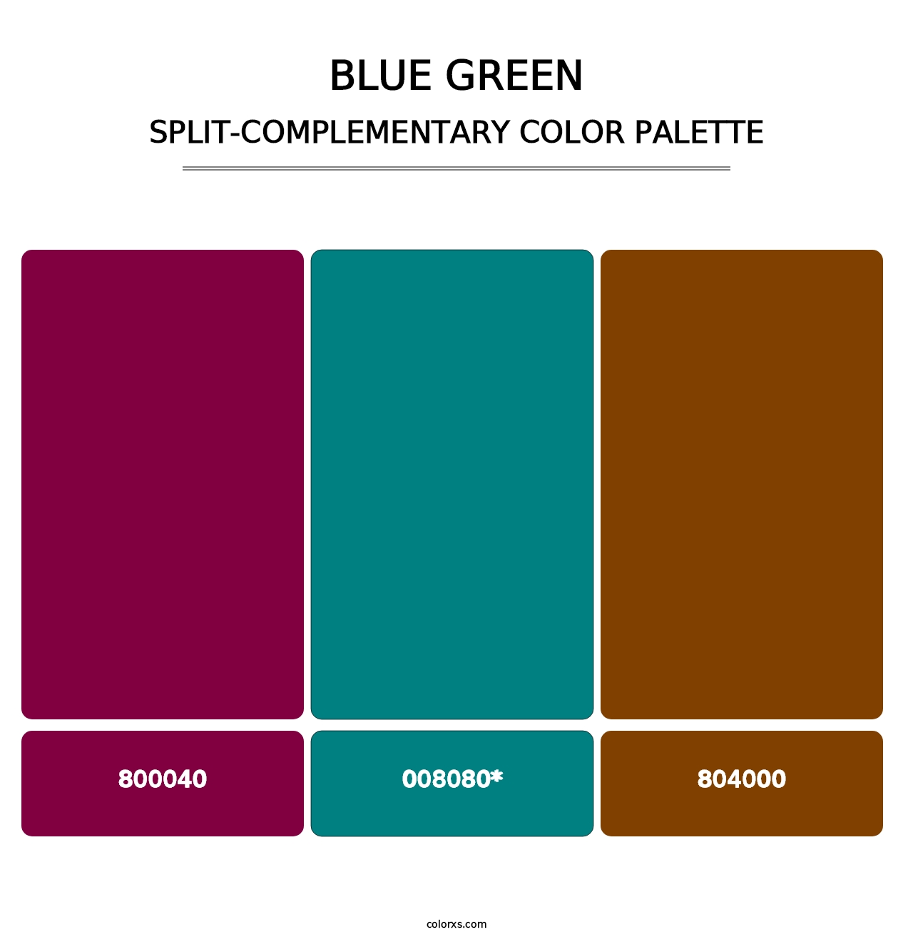 Blue Green - Split-Complementary Color Palette