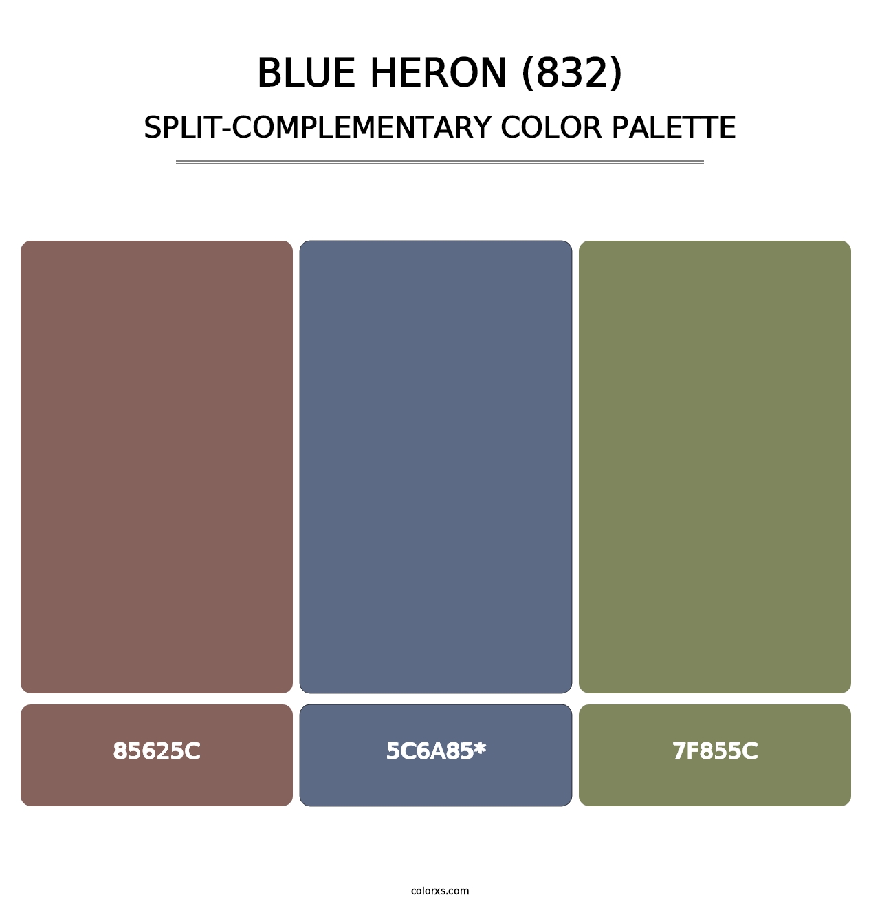 Blue Heron (832) - Split-Complementary Color Palette