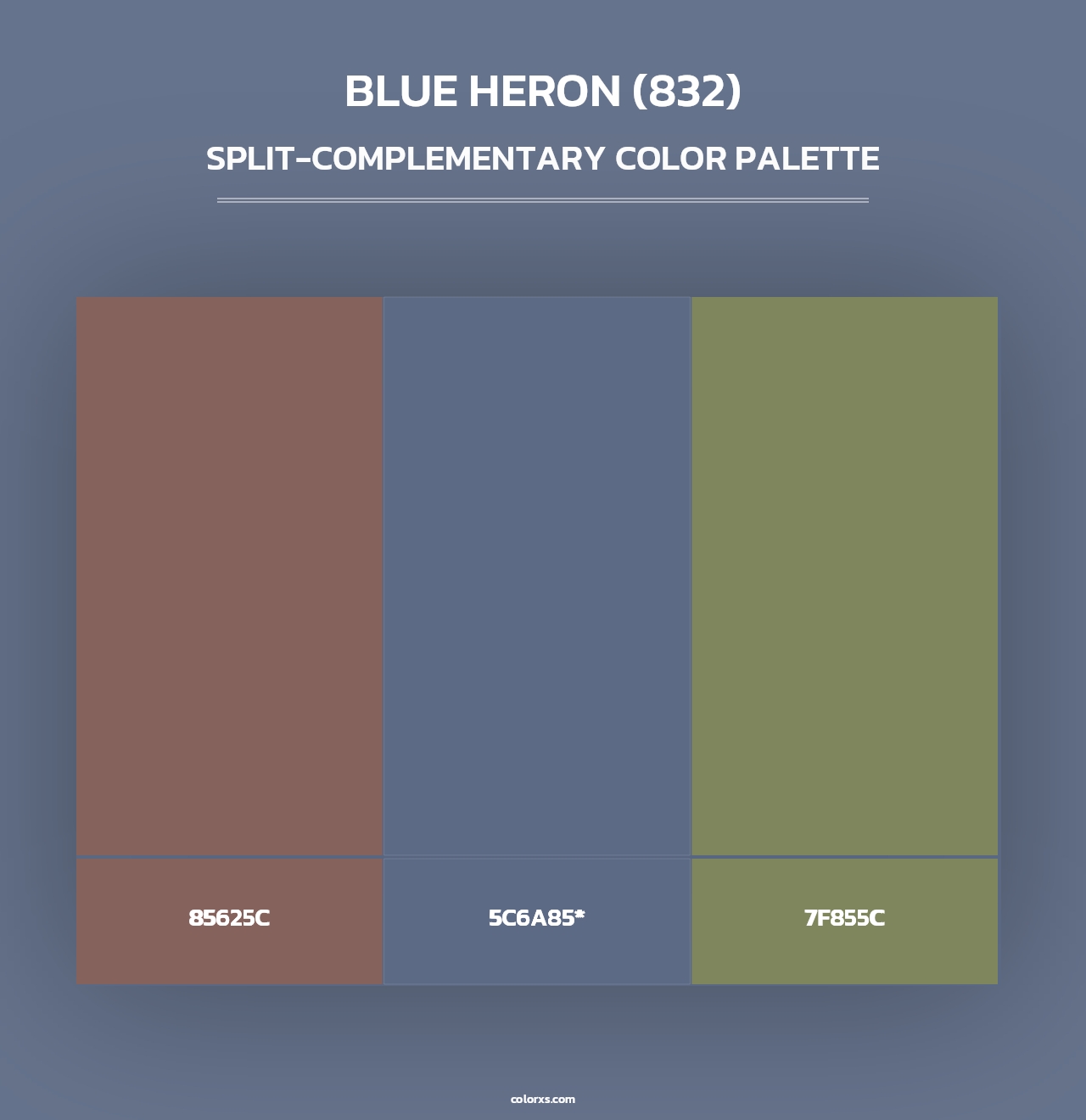 Blue Heron (832) - Split-Complementary Color Palette