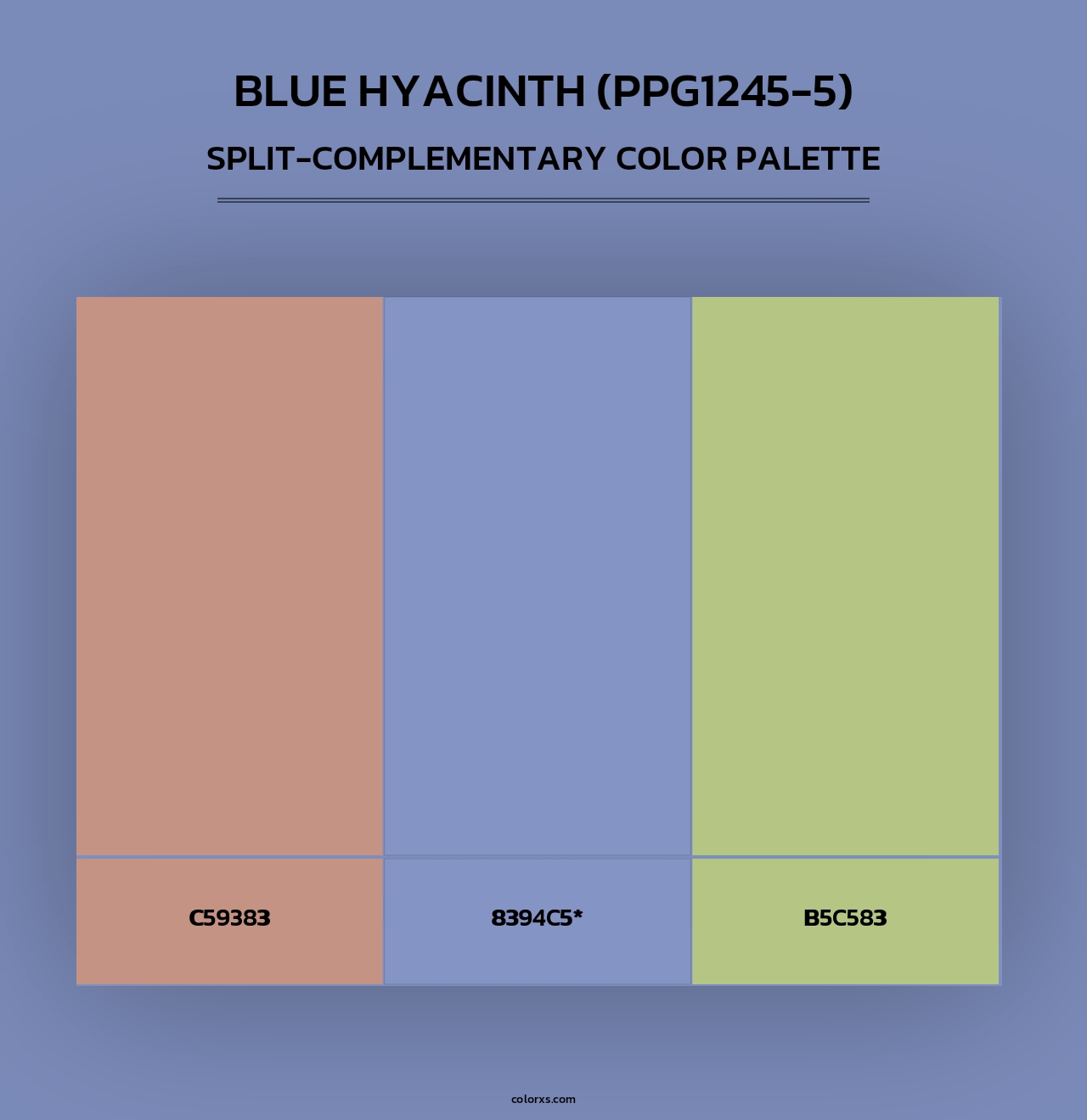Blue Hyacinth (PPG1245-5) - Split-Complementary Color Palette