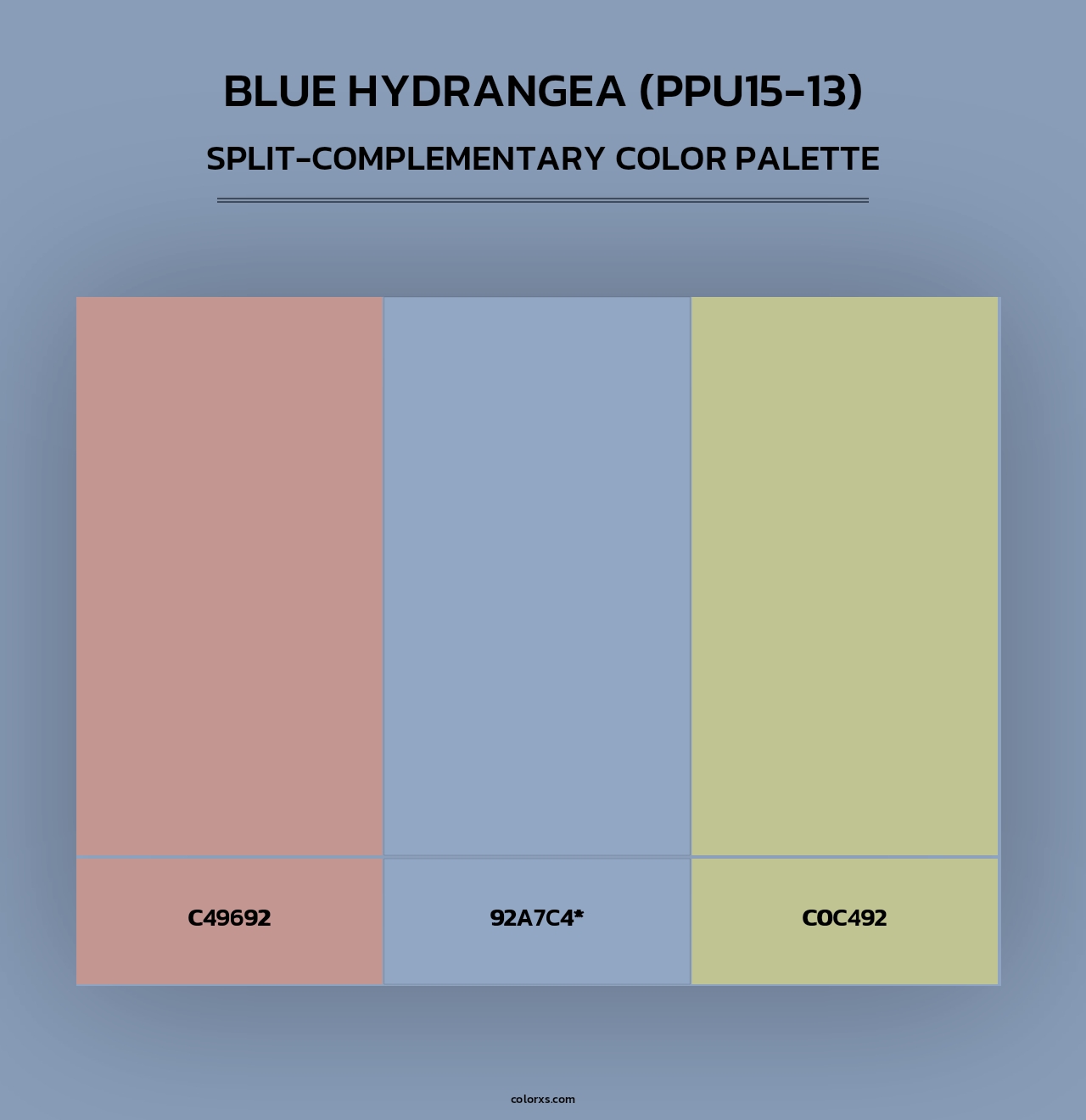 Blue Hydrangea (PPU15-13) - Split-Complementary Color Palette