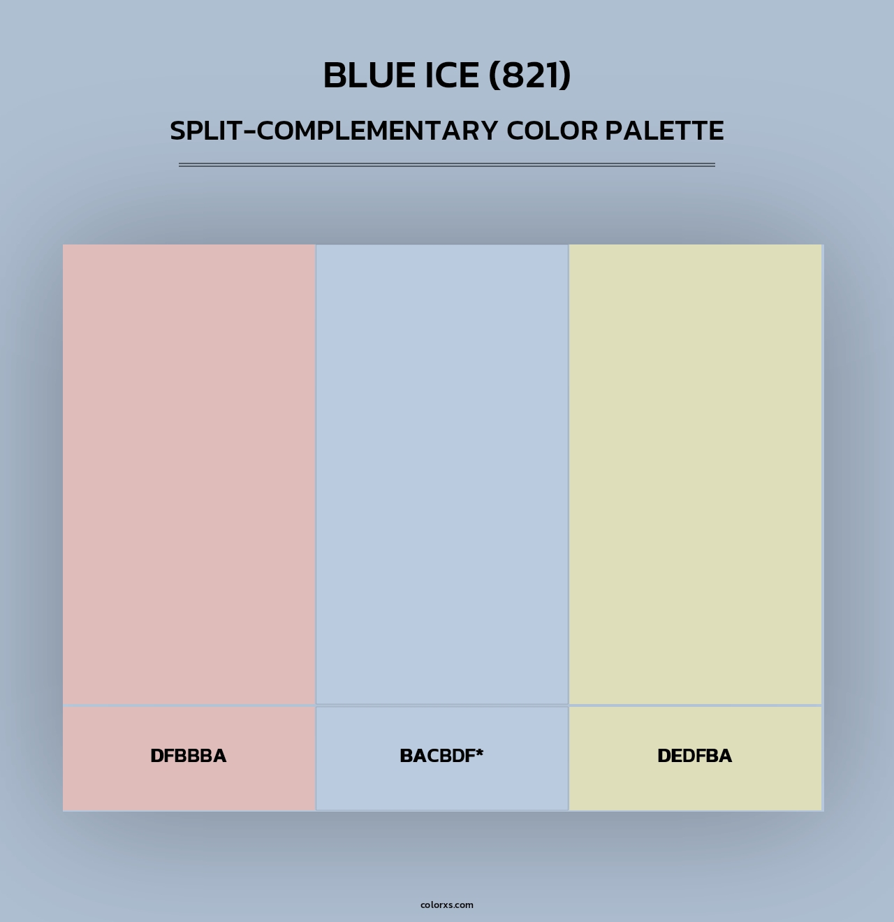 Blue Ice (821) - Split-Complementary Color Palette