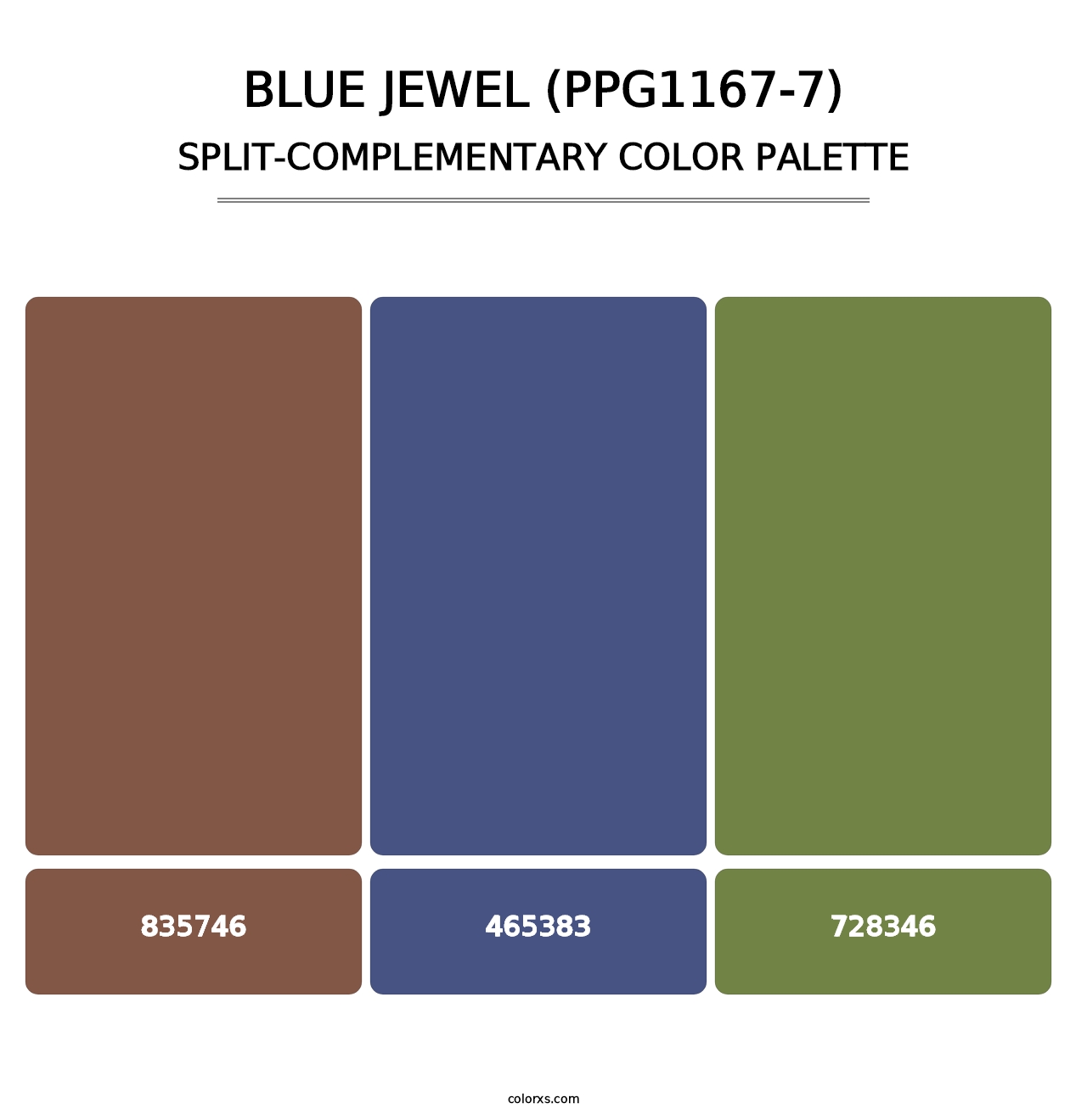 Blue Jewel (PPG1167-7) - Split-Complementary Color Palette