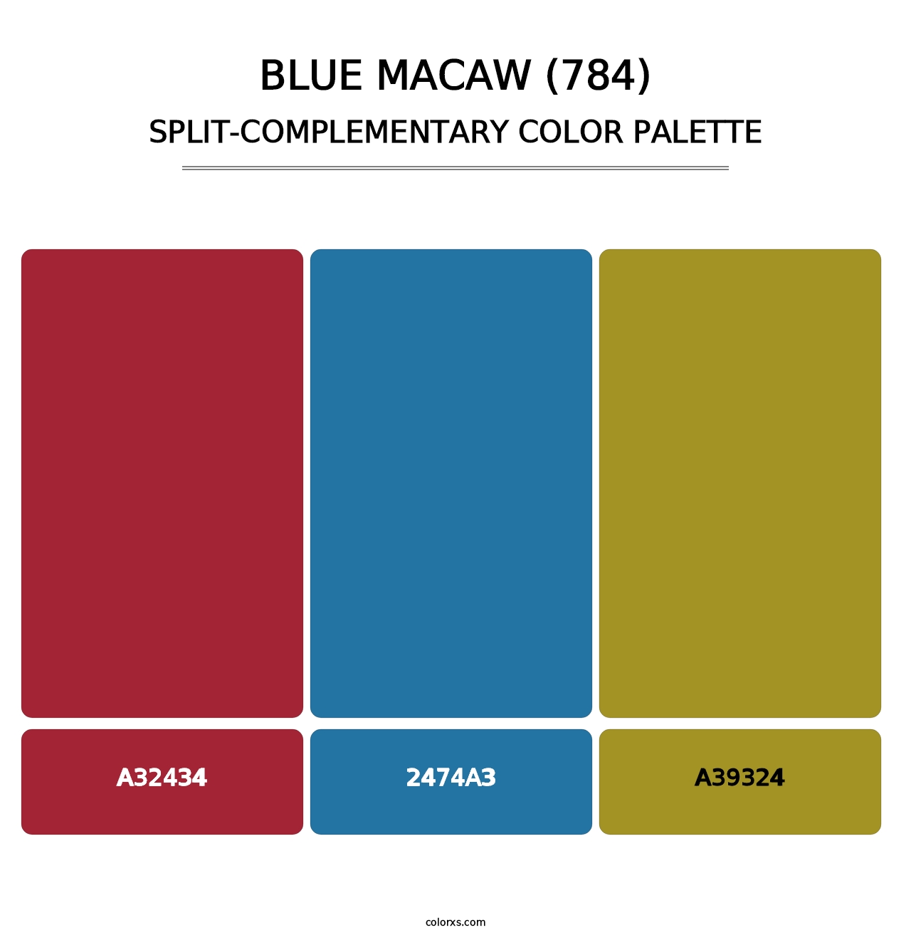 Blue Macaw (784) - Split-Complementary Color Palette