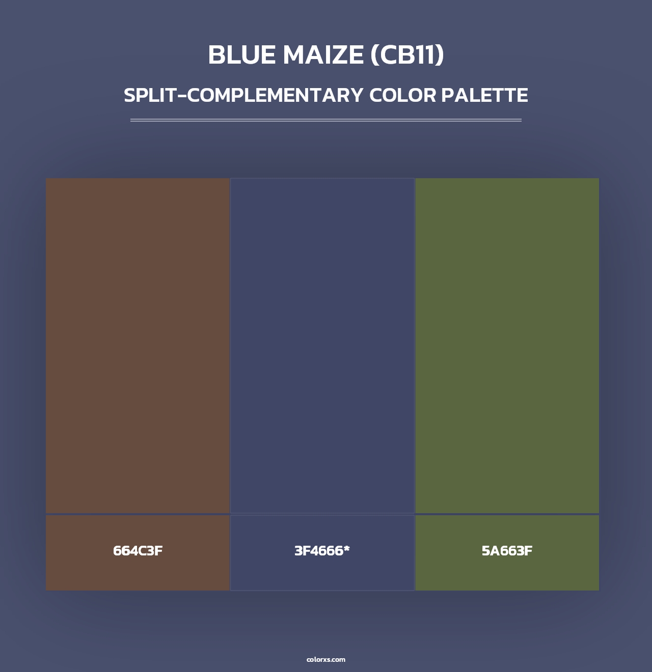 Blue Maize (CB11) - Split-Complementary Color Palette