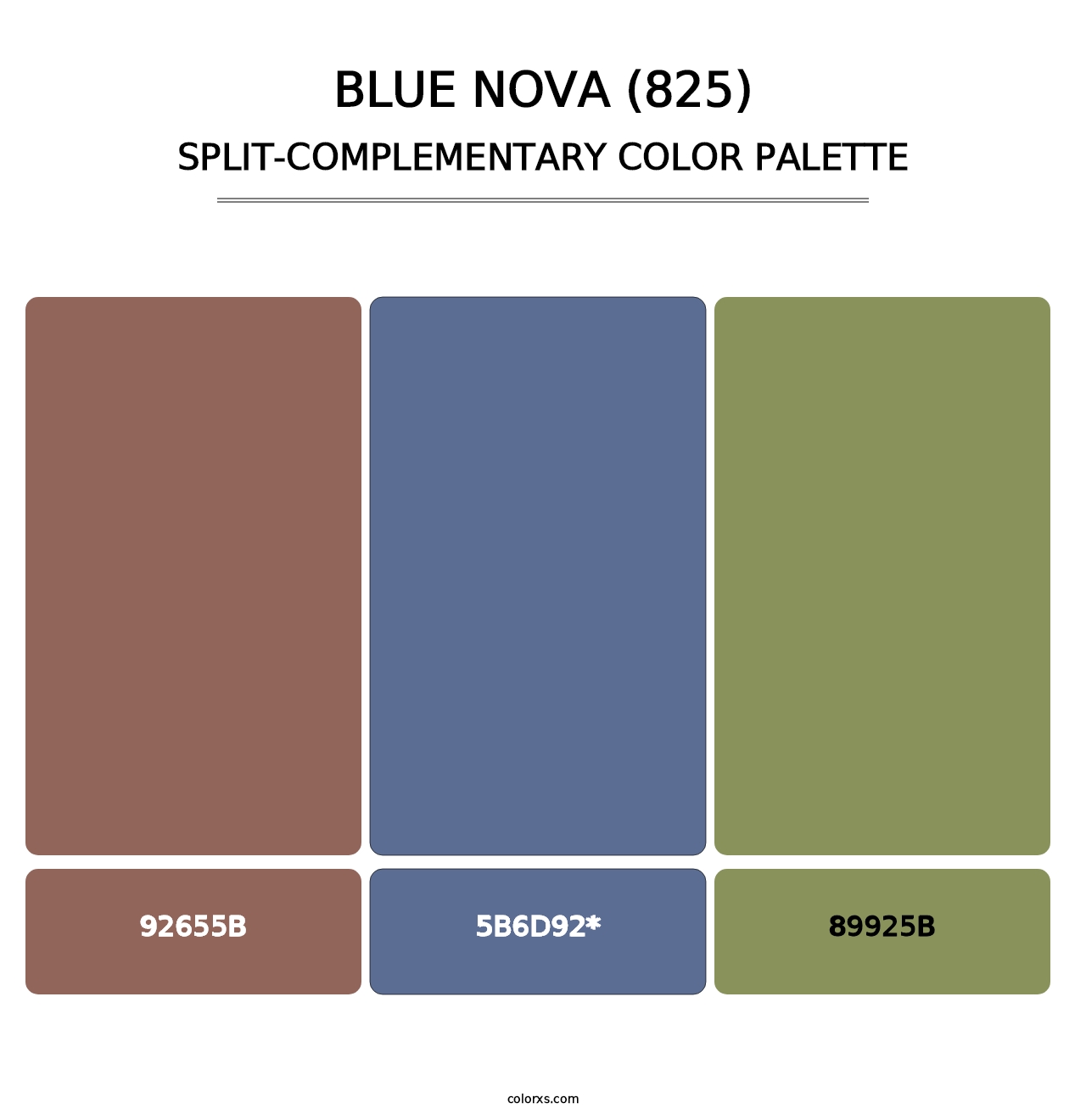 Blue Nova (825) - Split-Complementary Color Palette