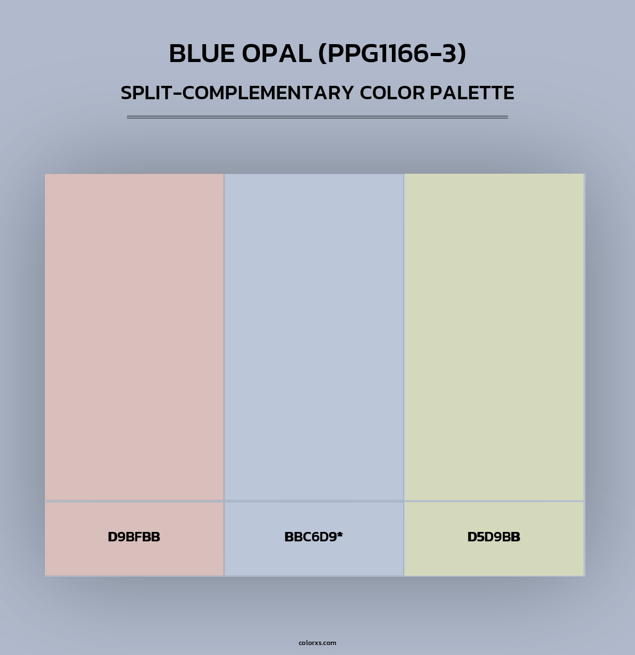 Blue Opal (PPG1166-3) - Split-Complementary Color Palette