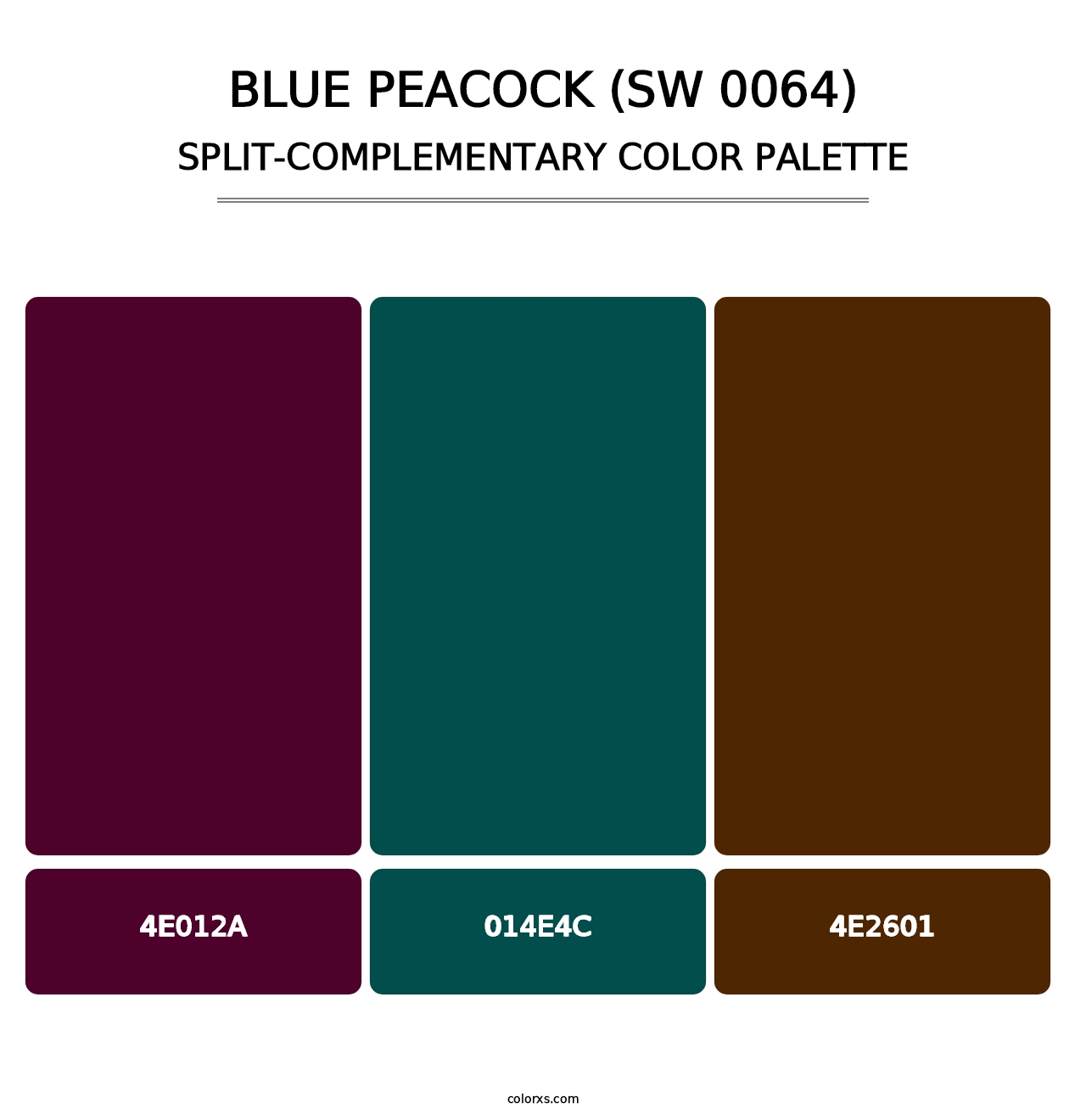 Blue Peacock (SW 0064) - Split-Complementary Color Palette