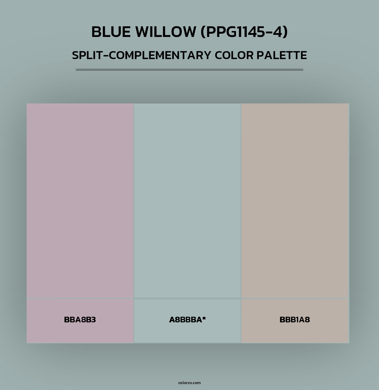 Blue Willow (PPG1145-4) - Split-Complementary Color Palette