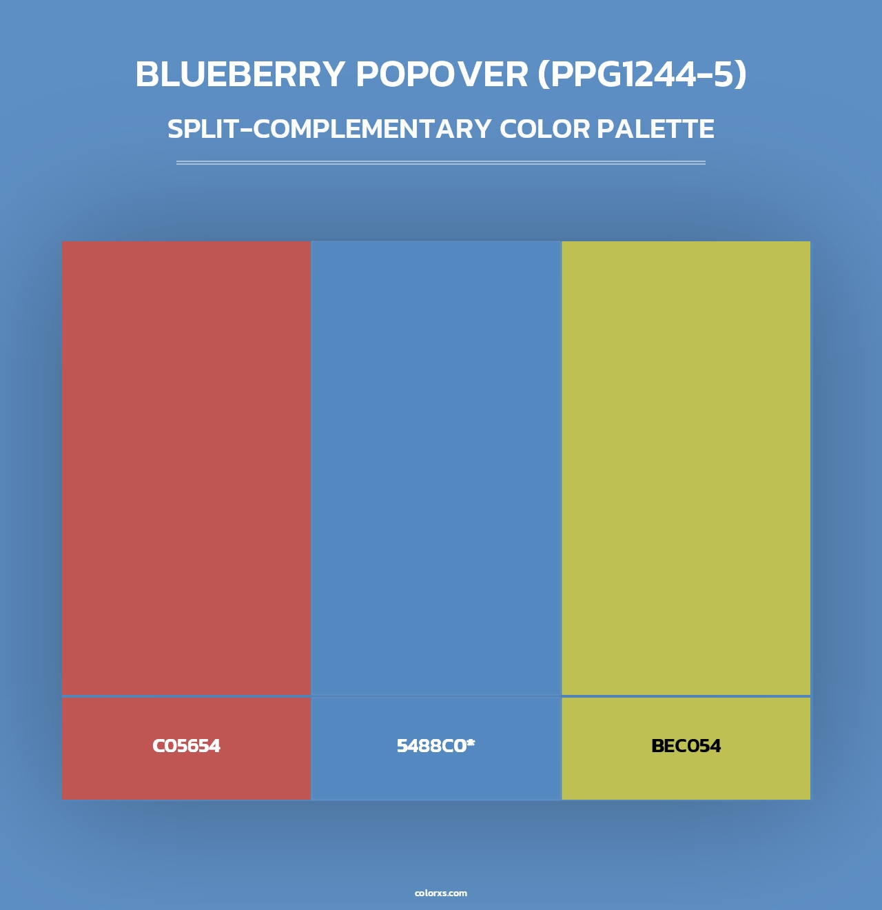 Blueberry Popover (PPG1244-5) - Split-Complementary Color Palette