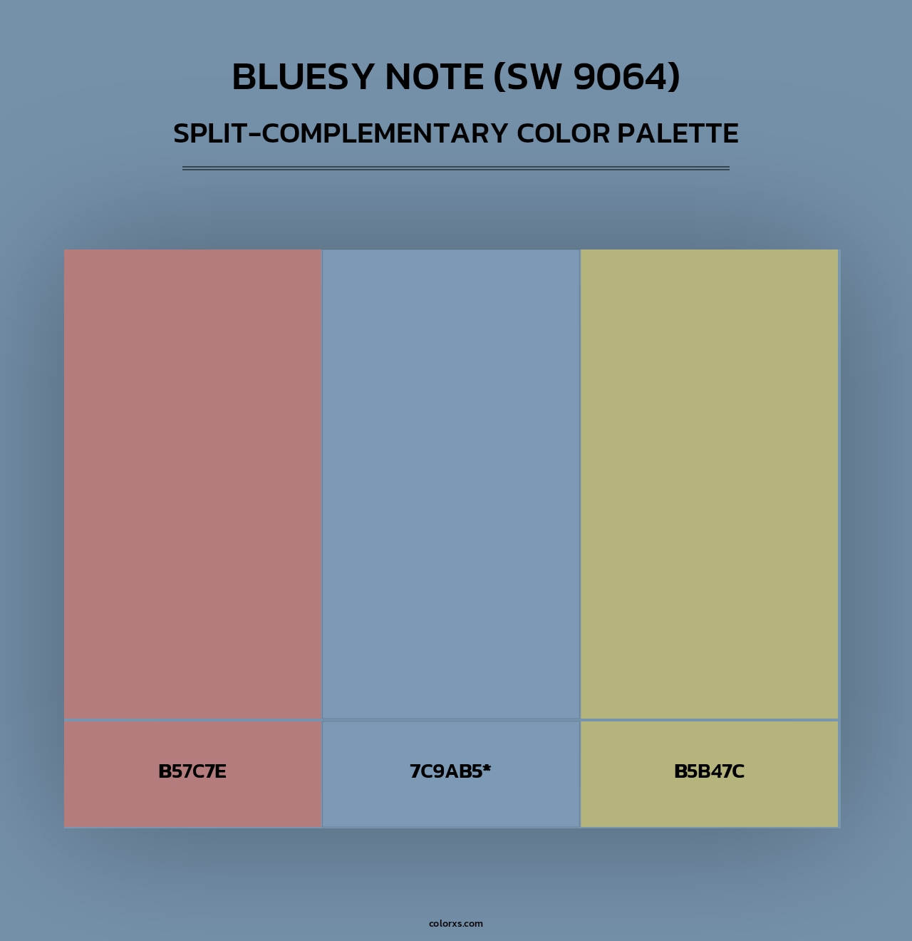 Bluesy Note (SW 9064) - Split-Complementary Color Palette