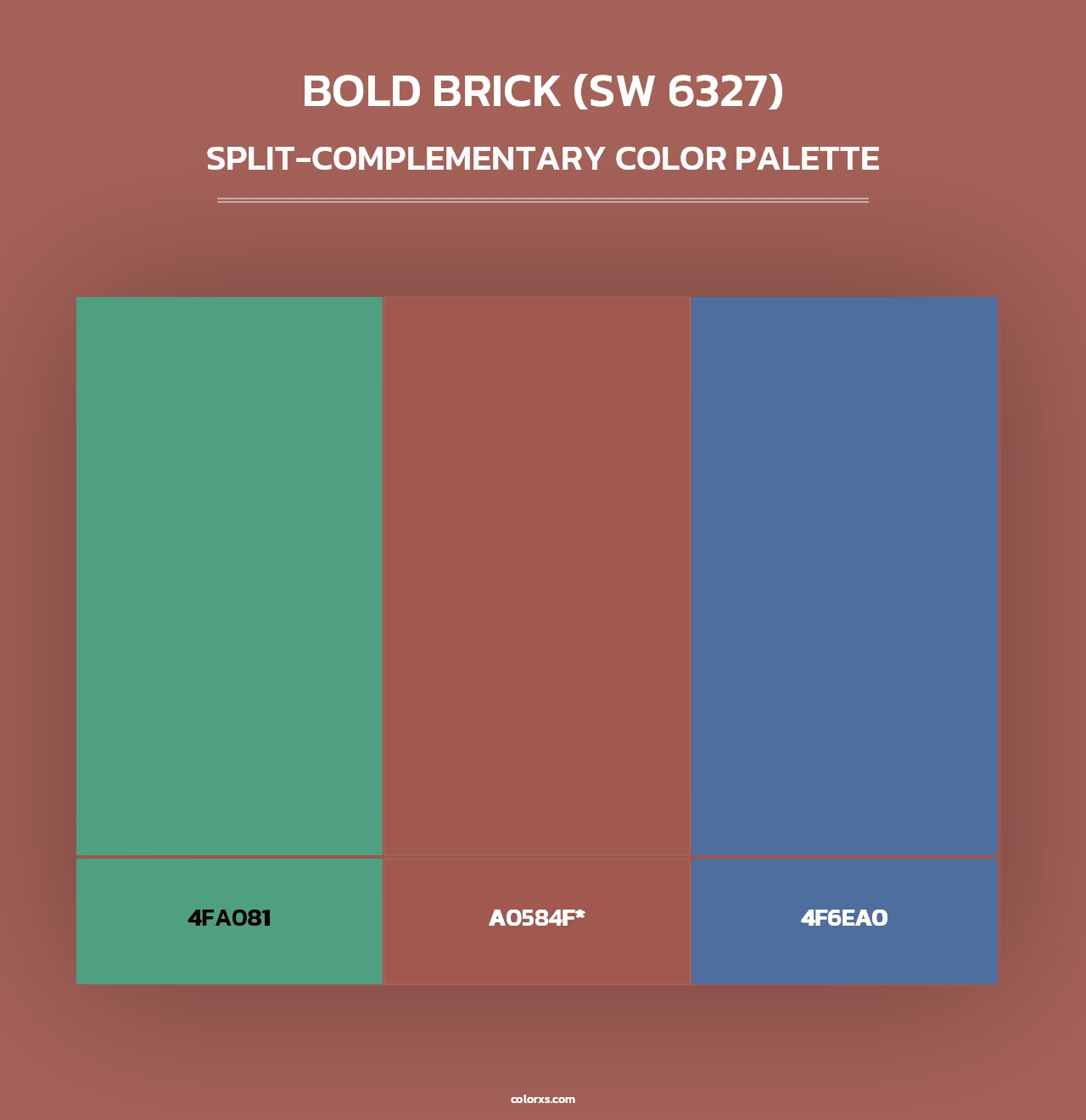 Bold Brick (SW 6327) - Split-Complementary Color Palette