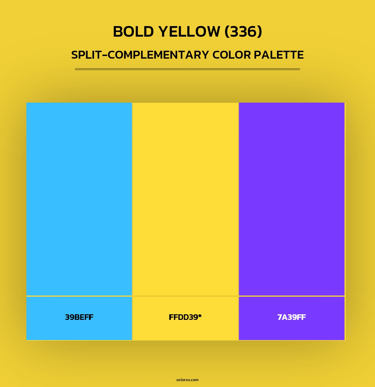 Bold Yellow (336) - Split-Complementary Color Palette
