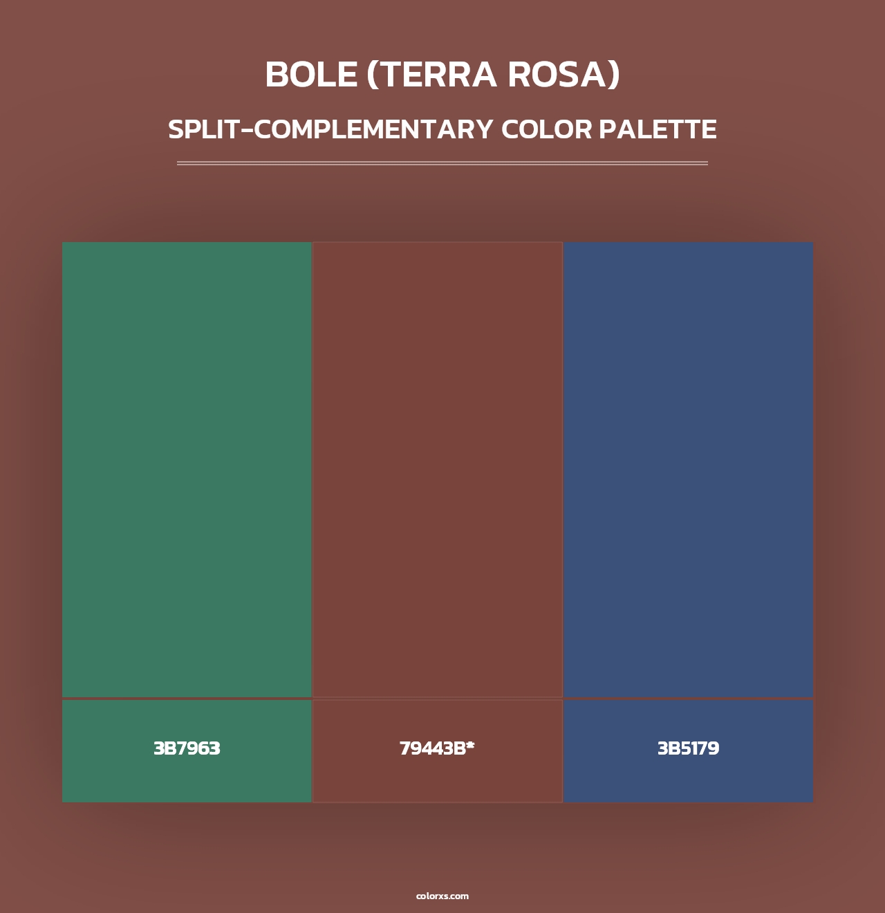 Bole (Terra Rosa) - Split-Complementary Color Palette