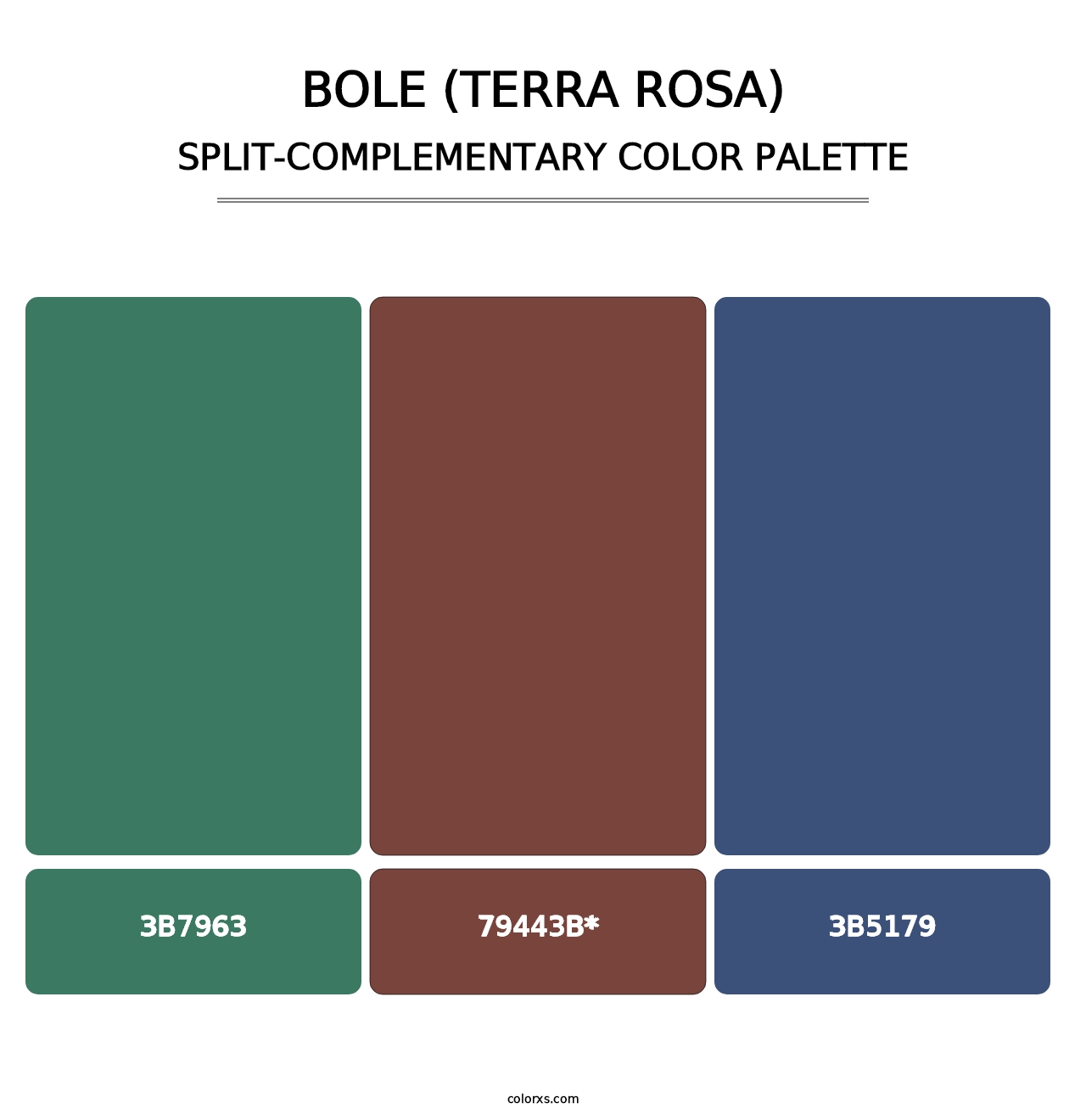 Bole (Terra Rosa) - Split-Complementary Color Palette