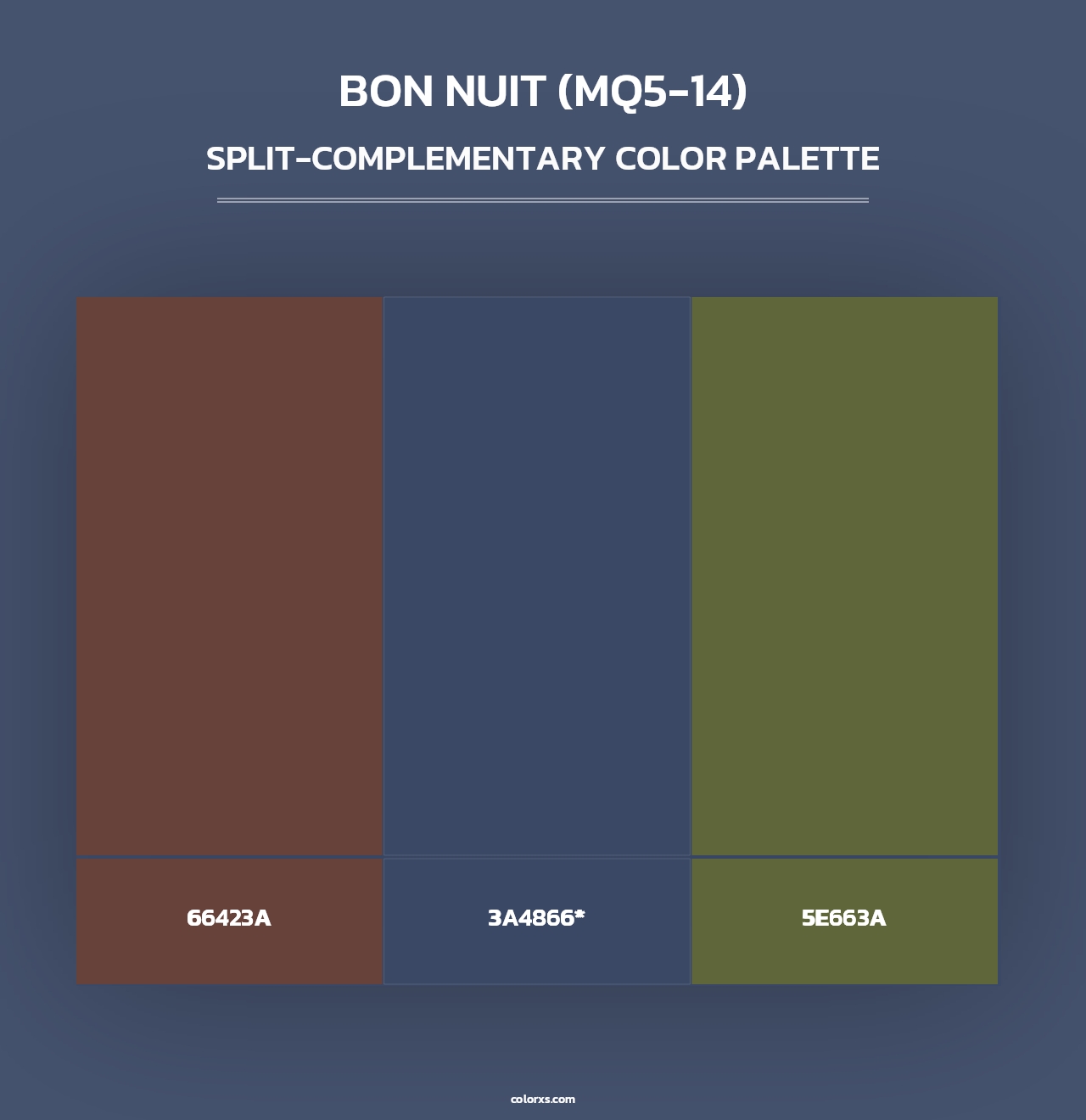Bon Nuit (MQ5-14) - Split-Complementary Color Palette
