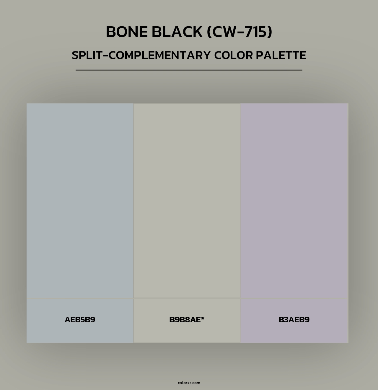 Bone Black (CW-715) - Split-Complementary Color Palette