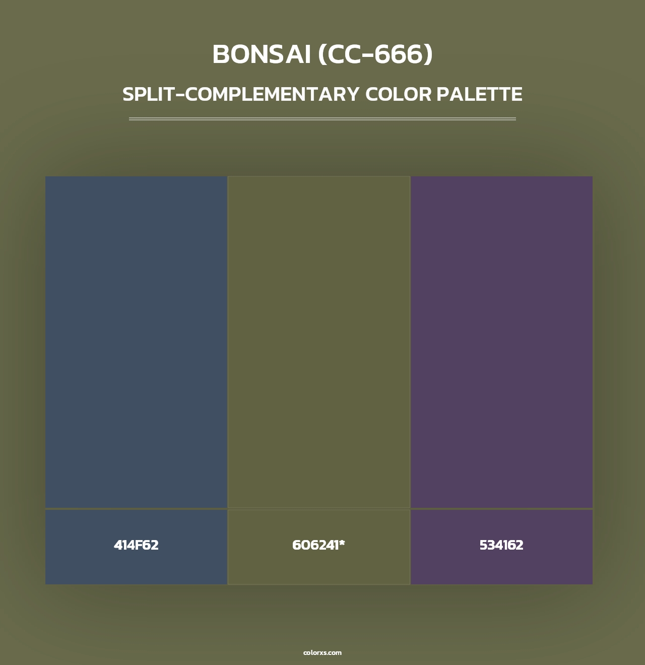 Bonsai (CC-666) - Split-Complementary Color Palette