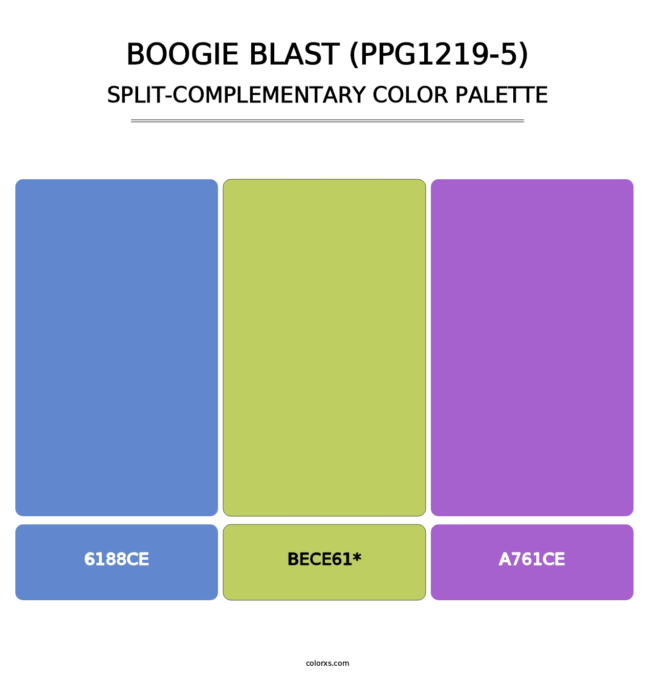 Boogie Blast (PPG1219-5) - Split-Complementary Color Palette