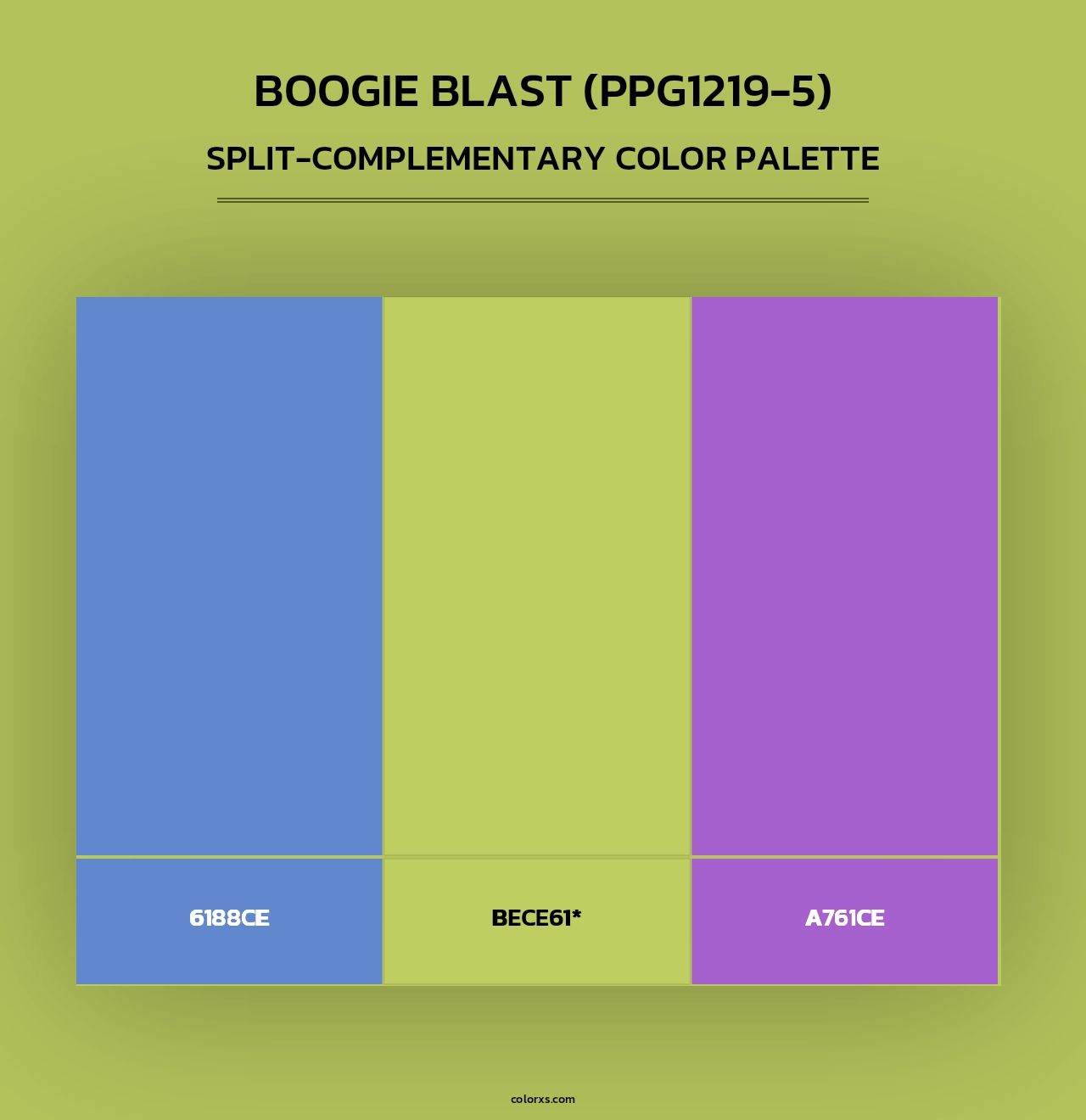 Boogie Blast (PPG1219-5) - Split-Complementary Color Palette