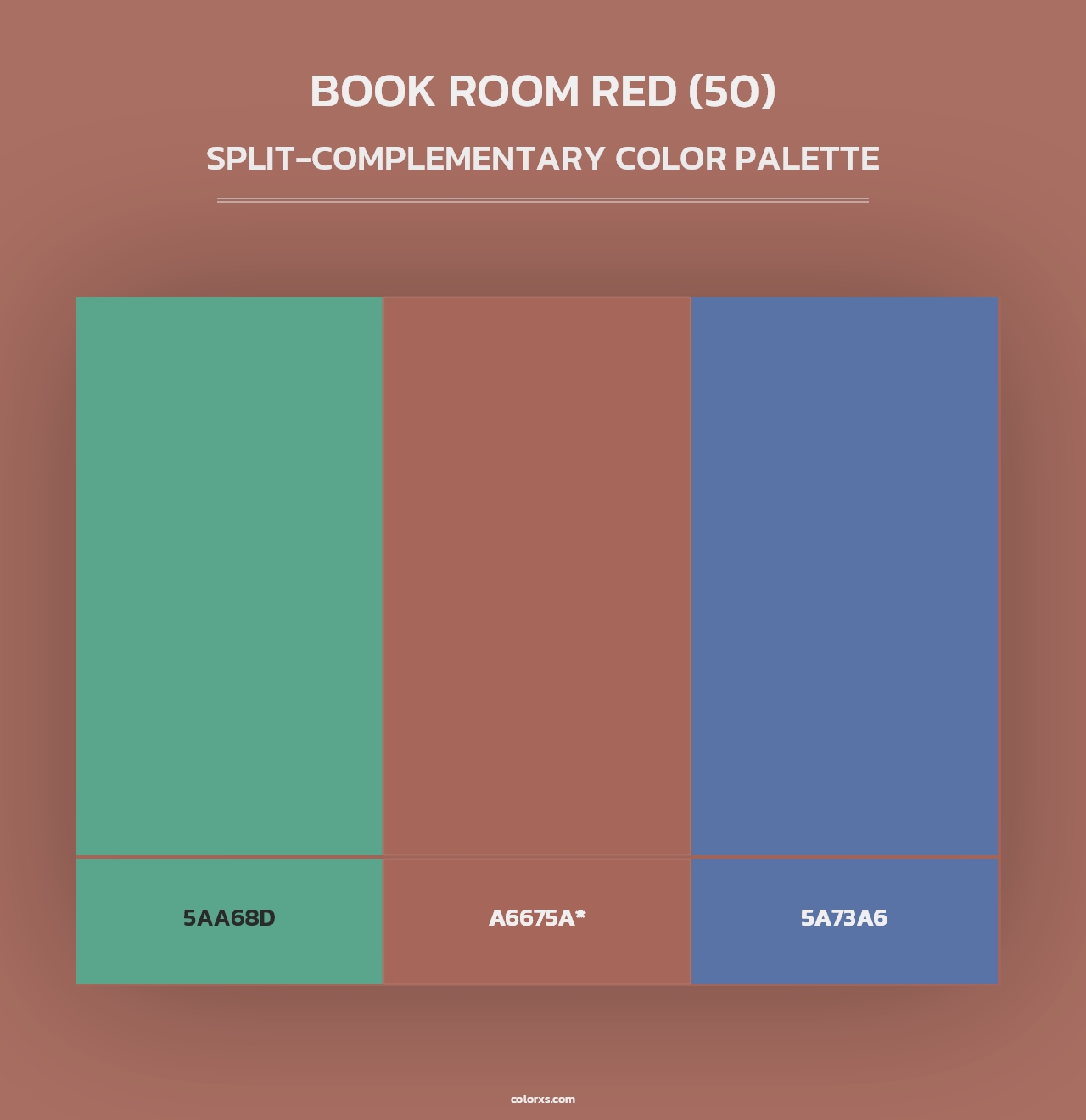 Book Room Red (50) - Split-Complementary Color Palette