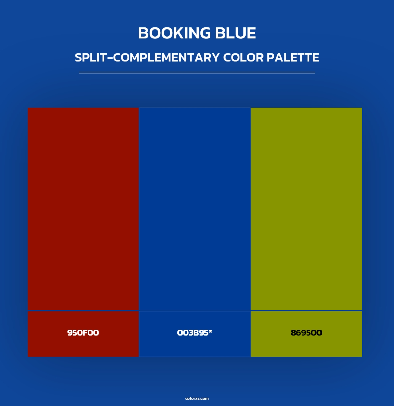 Booking Blue - Split-Complementary Color Palette