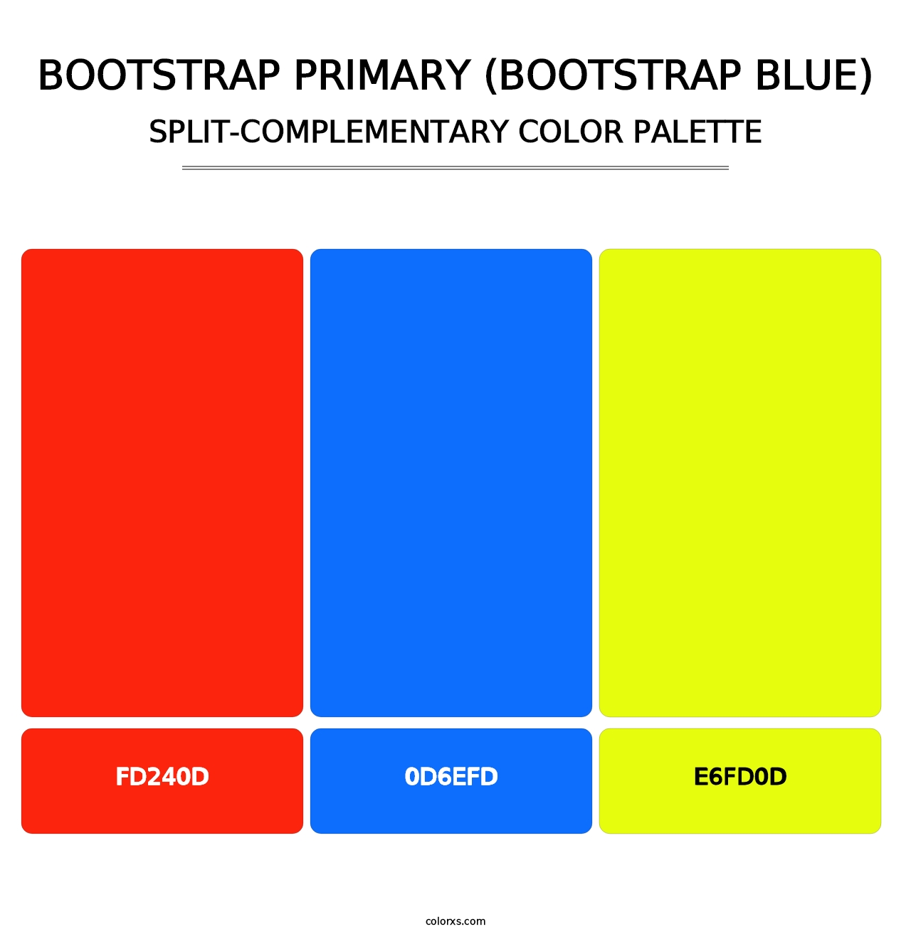 Bootstrap Primary (Bootstrap Blue) - Split-Complementary Color Palette