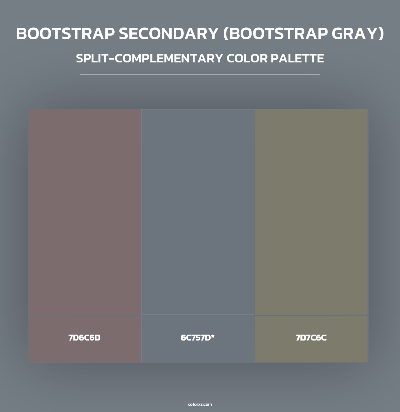 Bootstrap Secondary (Bootstrap Gray) - Split-Complementary Color Palette