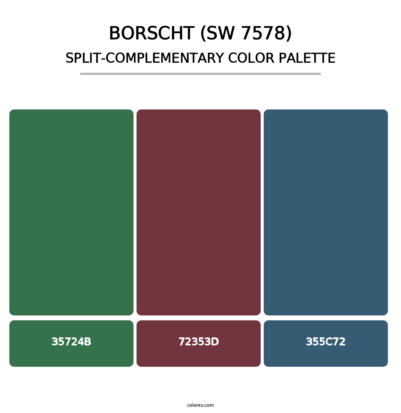 Borscht (SW 7578) - Split-Complementary Color Palette