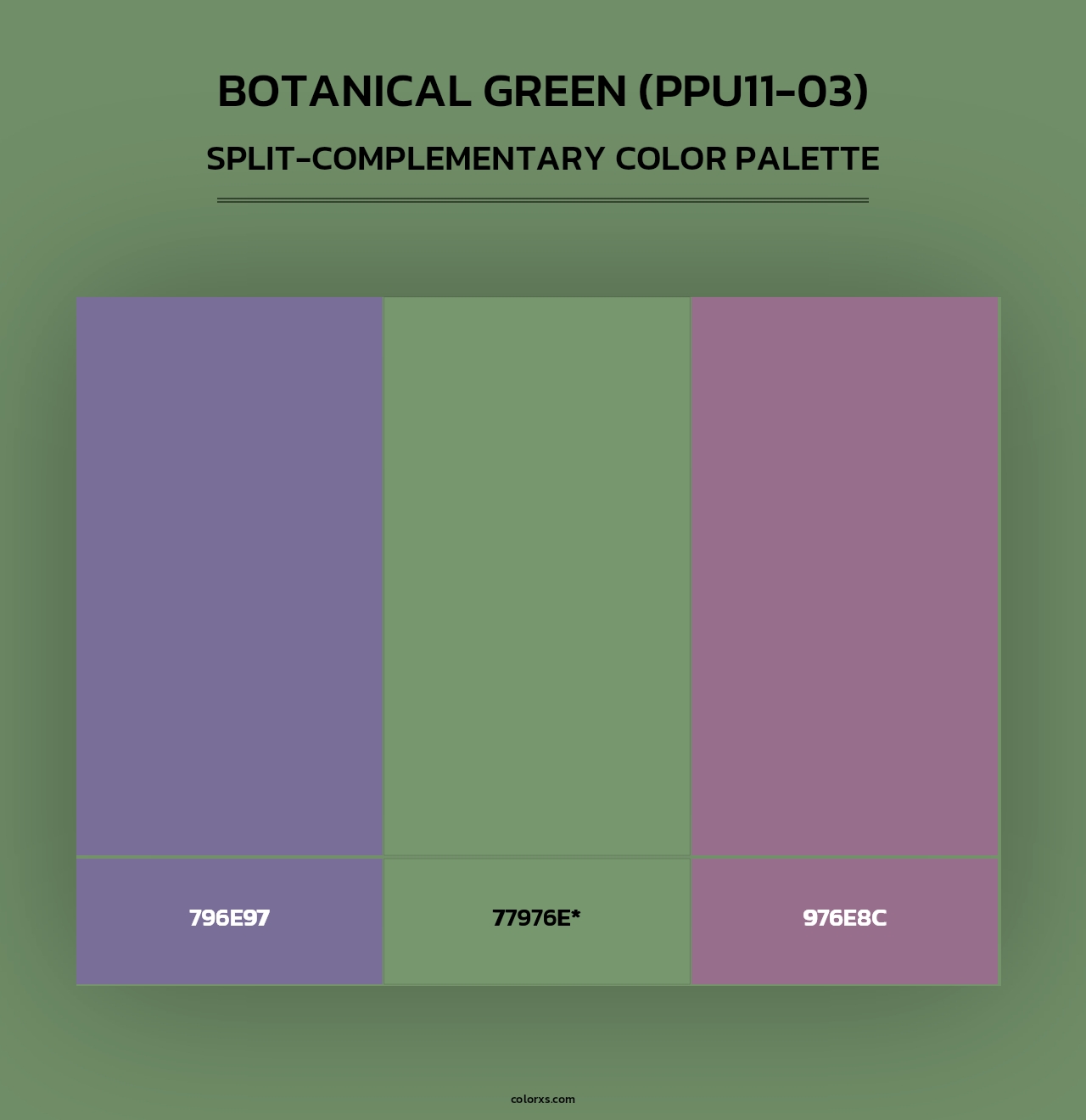 Botanical Green (PPU11-03) - Split-Complementary Color Palette